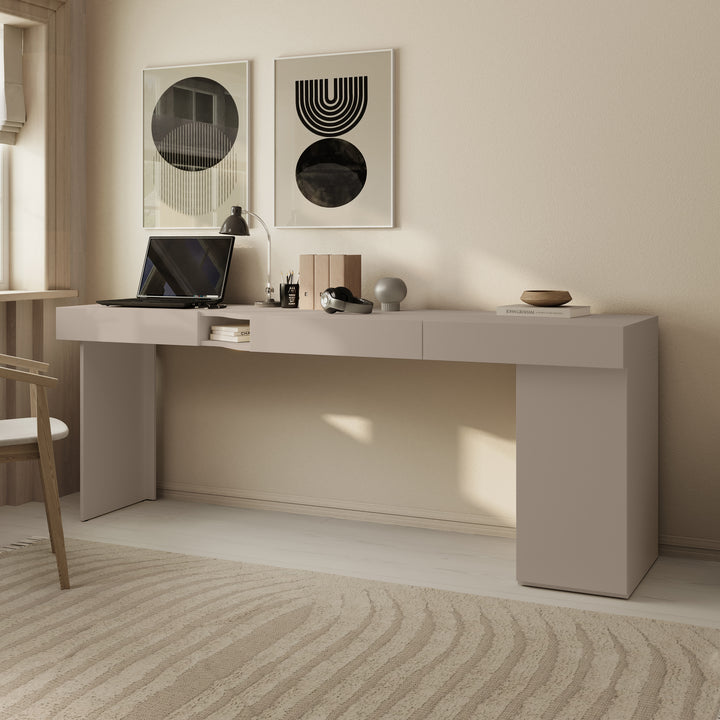 Whenua 2 - Bureau rechts - Beige - 211x55x79 cm