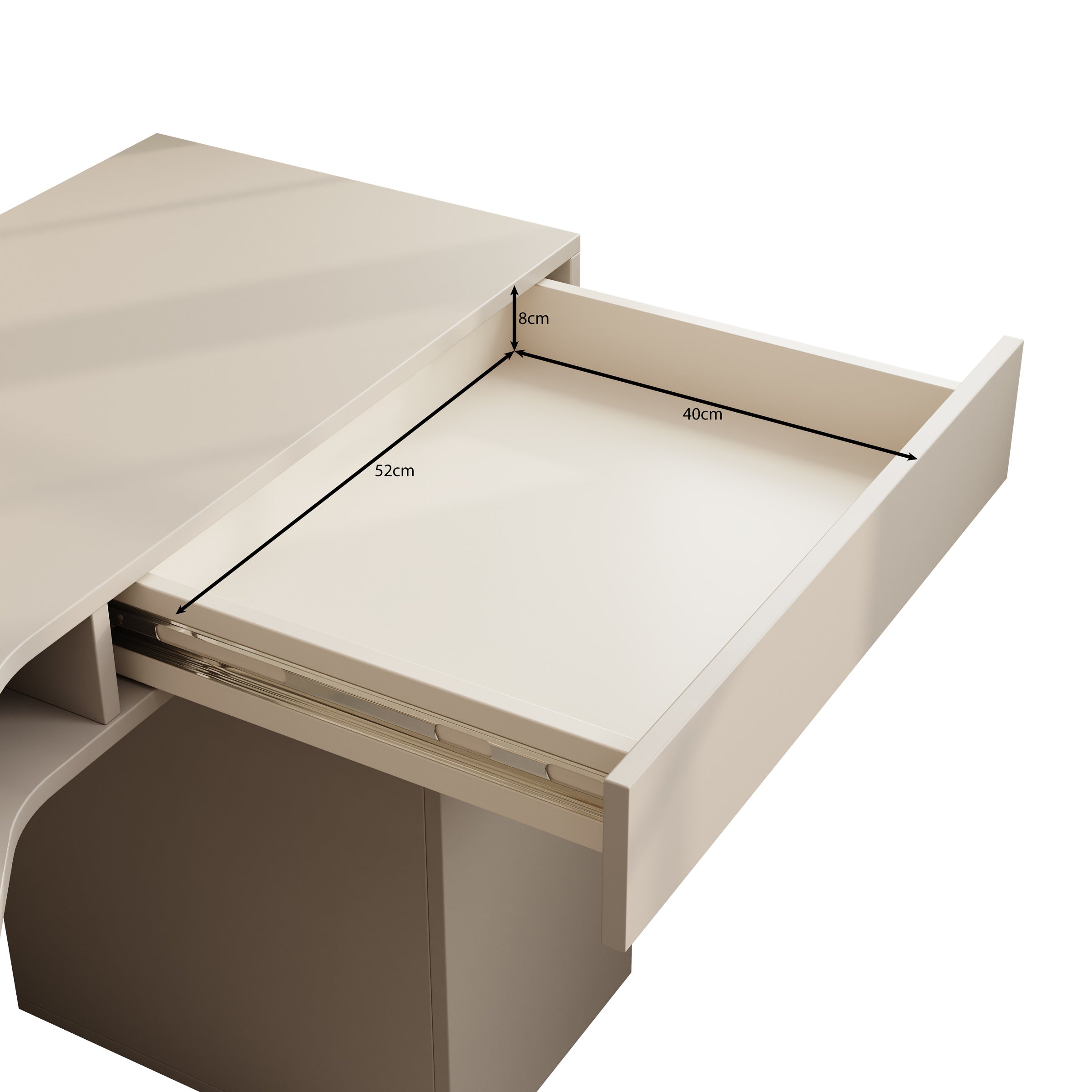 Whenua 3 - Bureau links - Beige - 321x55x79 cm