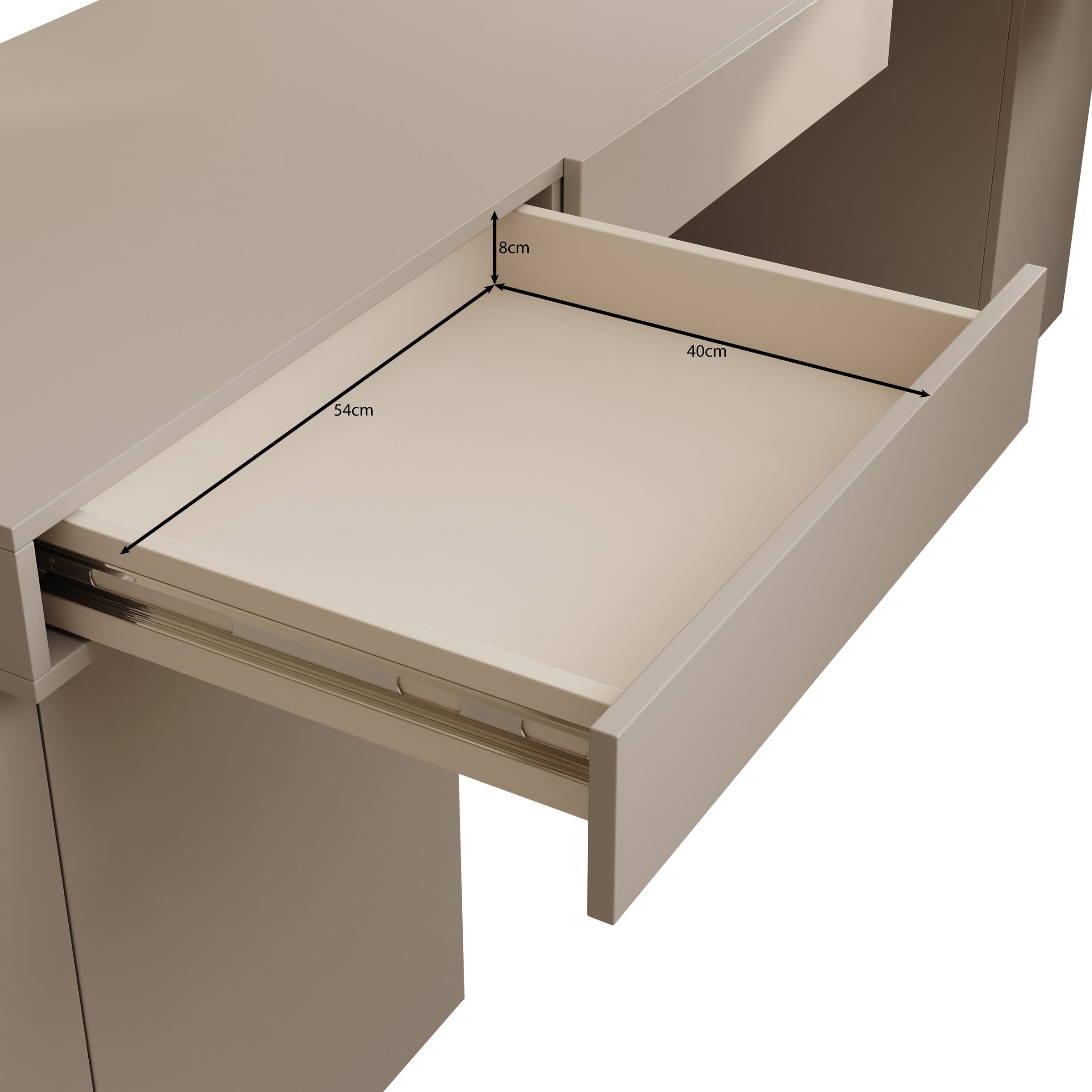 Whenua 3 - Bureau links - Beige - 321x55x79 cm