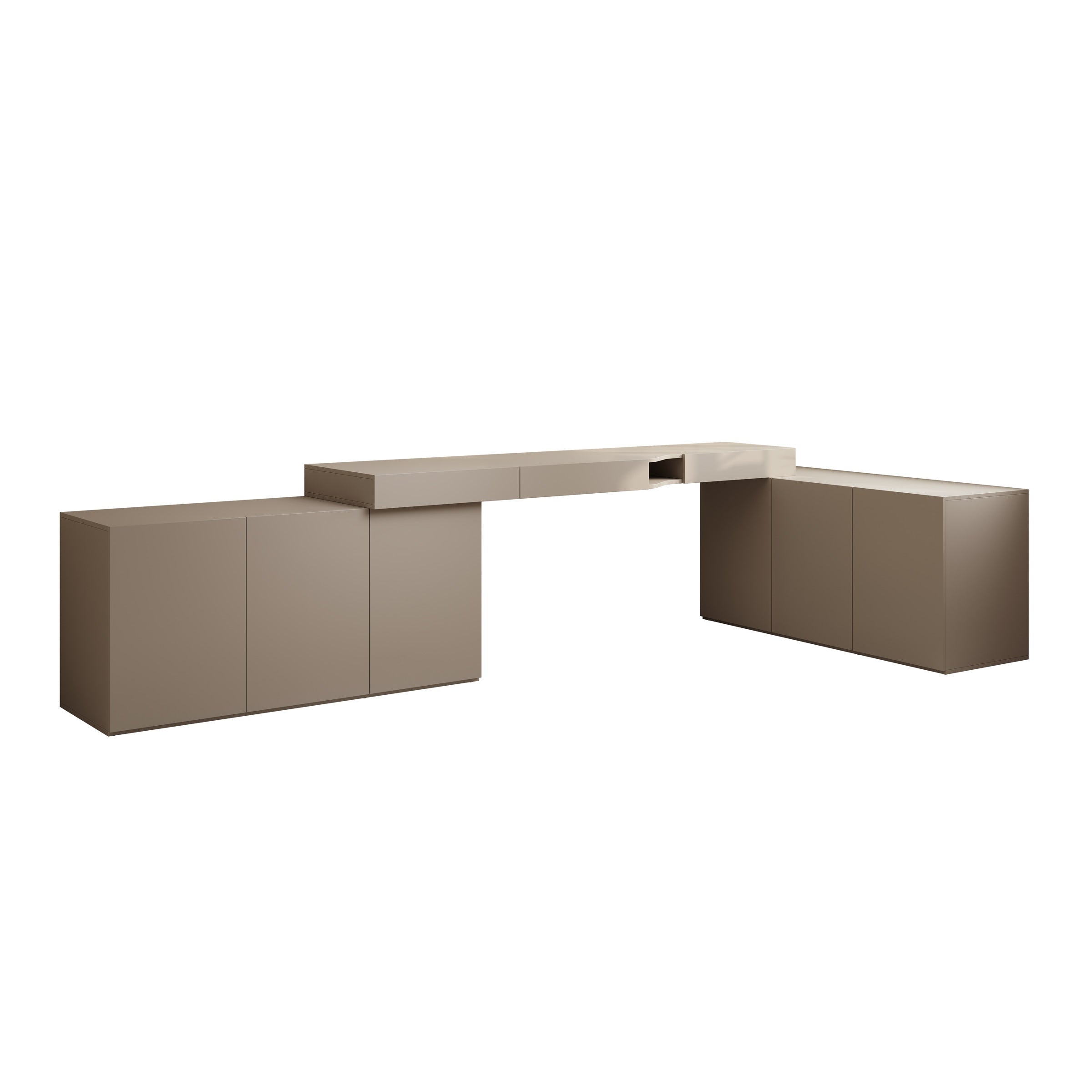 Whenua 4 - Bureau rechts - Beige - 338x141x79 cm