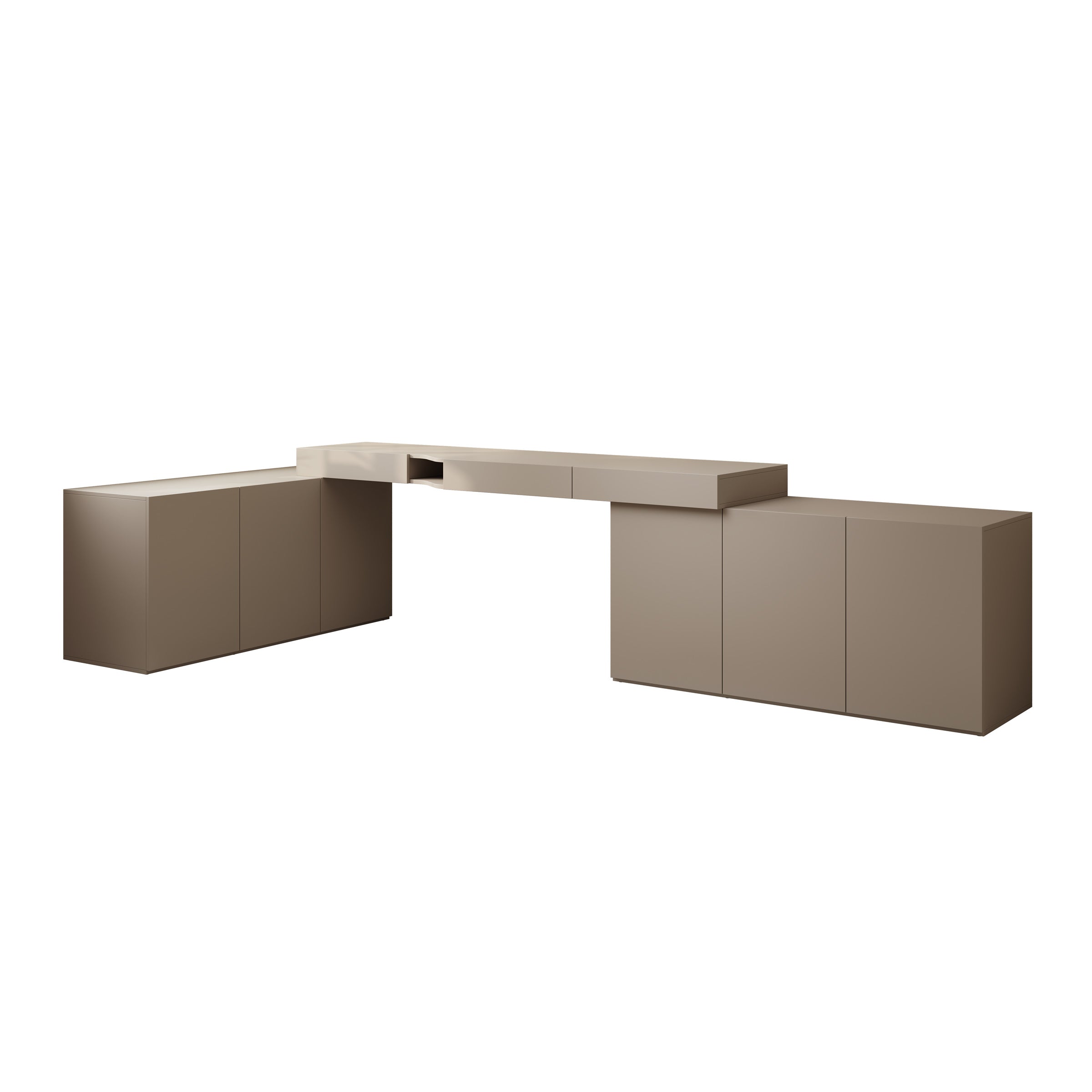 Whenua 4 - Bureau rechts - Beige - 338x141x79 cm