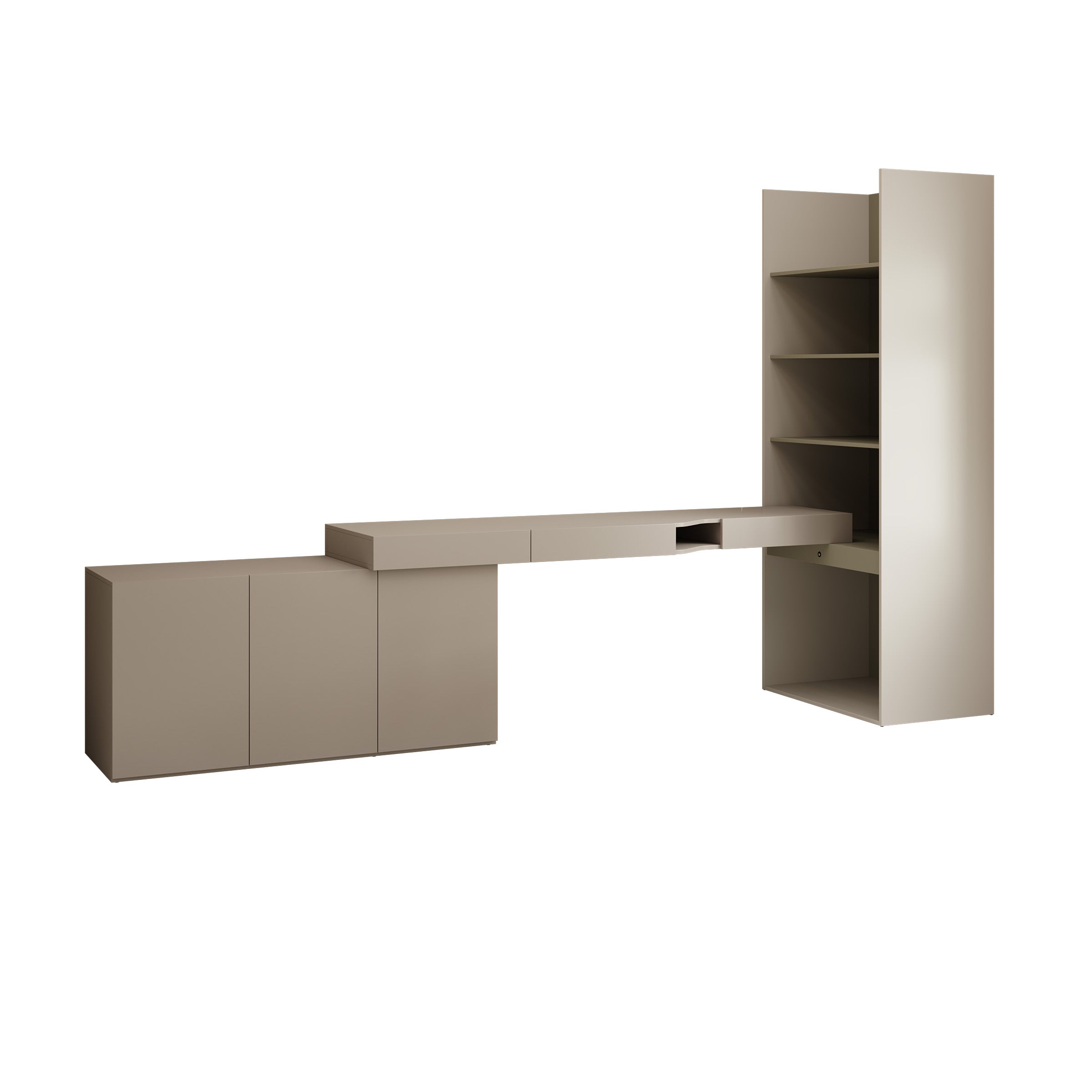 Whenua 5 - Bureau links - Beige - 343x85x216 cm