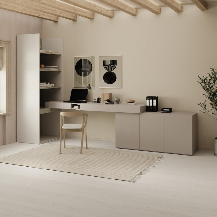 Whenua 5 - Bureau rechts - Beige - 343x85x216 cm