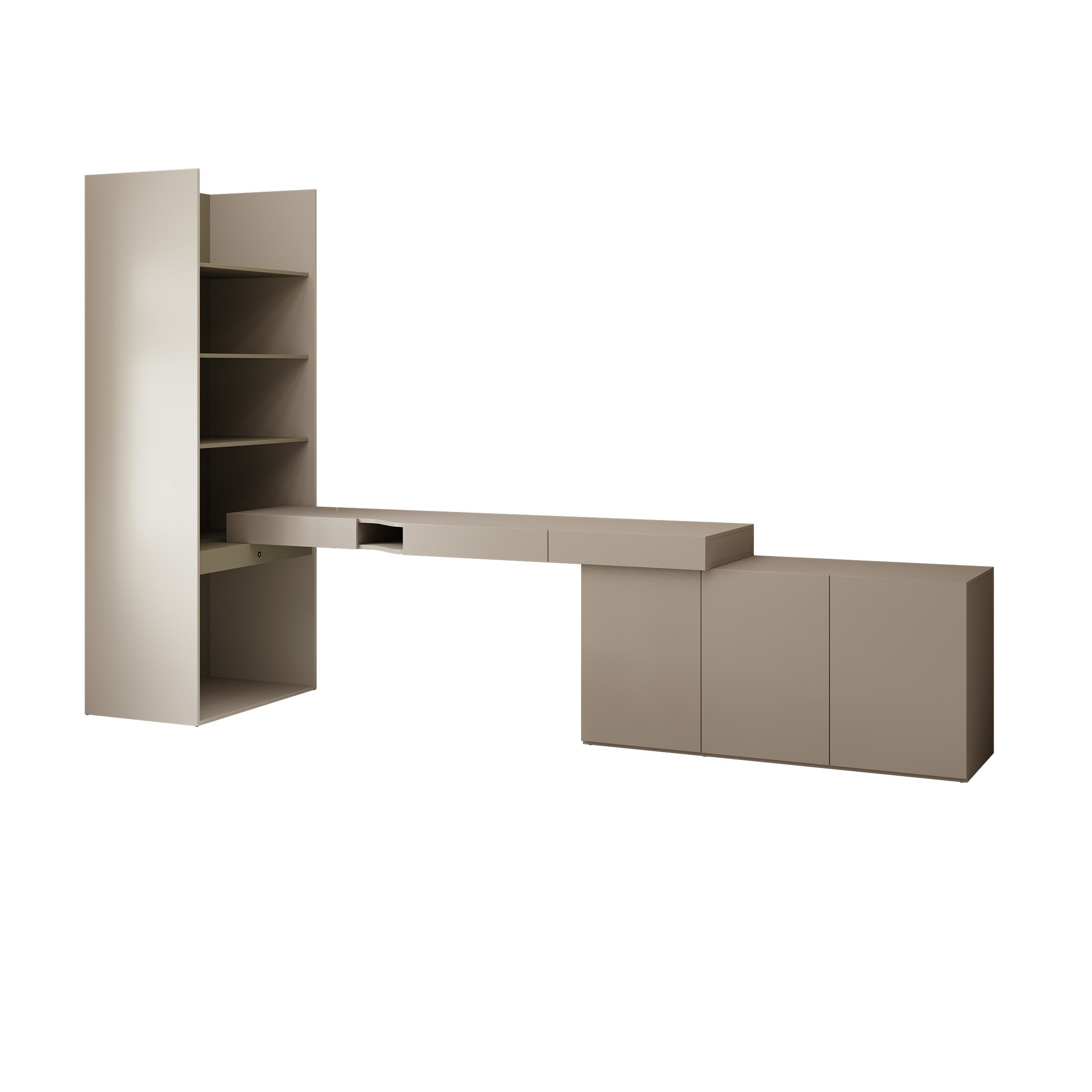 Whenua 5 - Bureau rechts - Beige - 343x85x216 cm