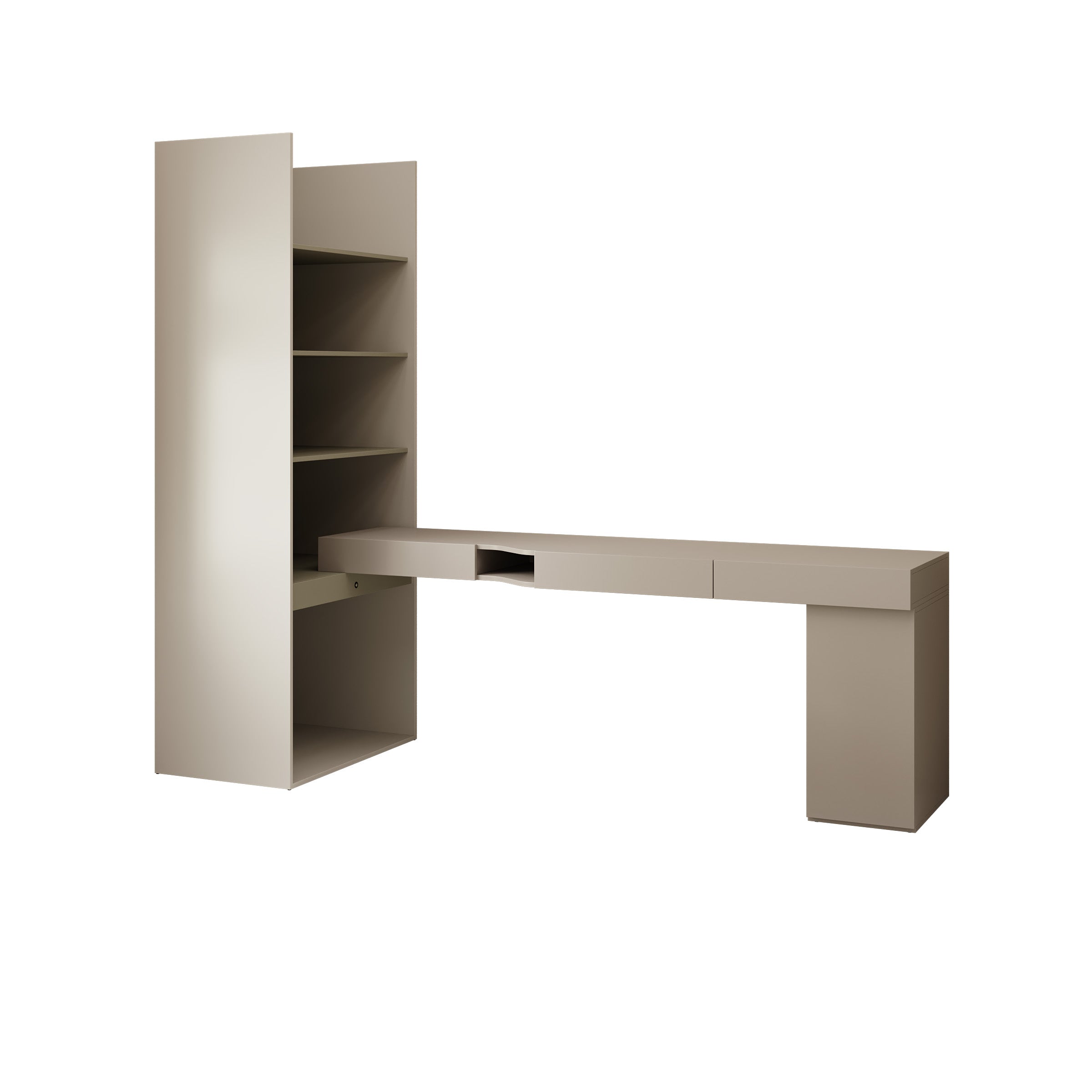 Whenua 6 - Bureau rechts - Beige - 273x85x216 cm