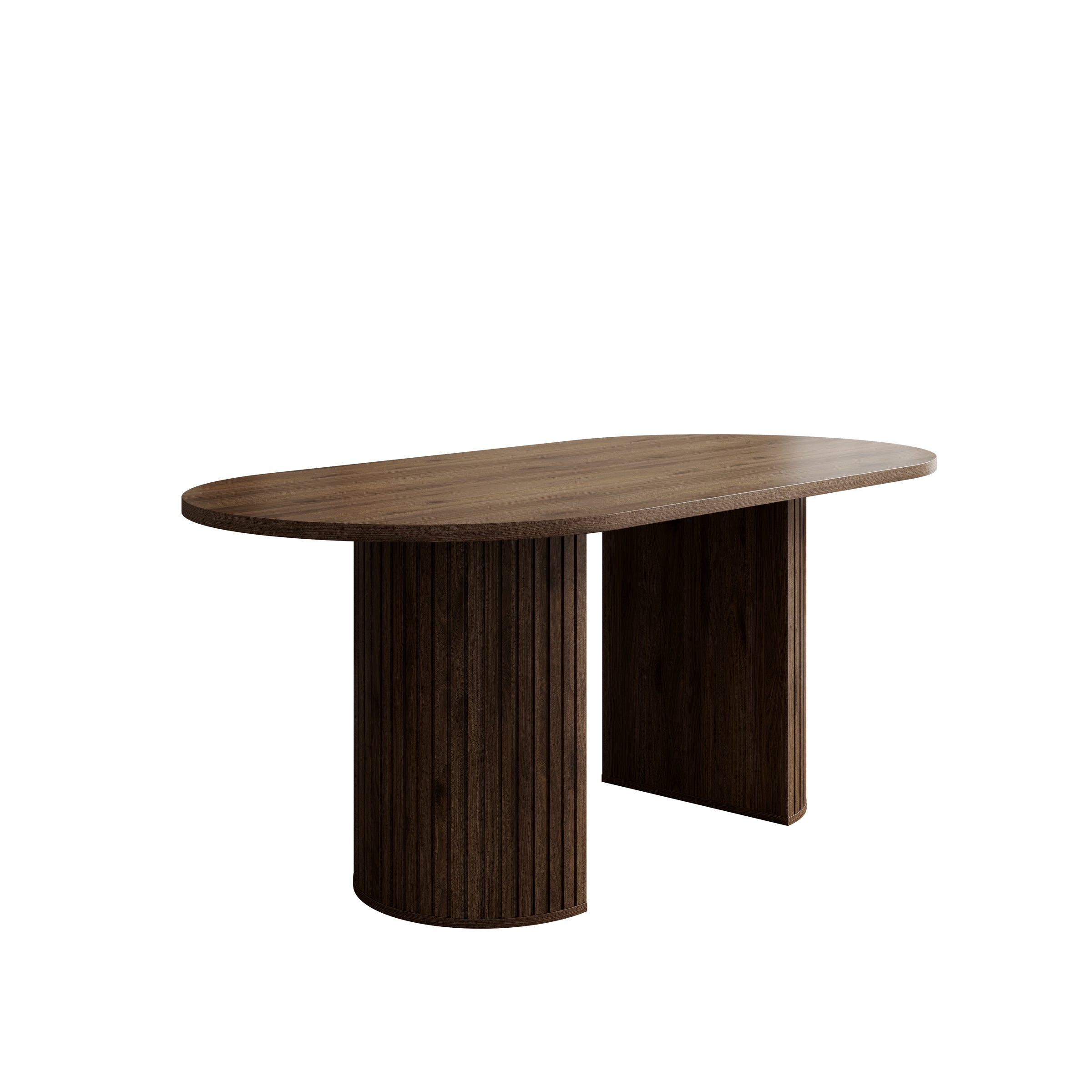Windel - Eetkamertafel ovaal - Donker eikenpatroon - 185x90x75 cm