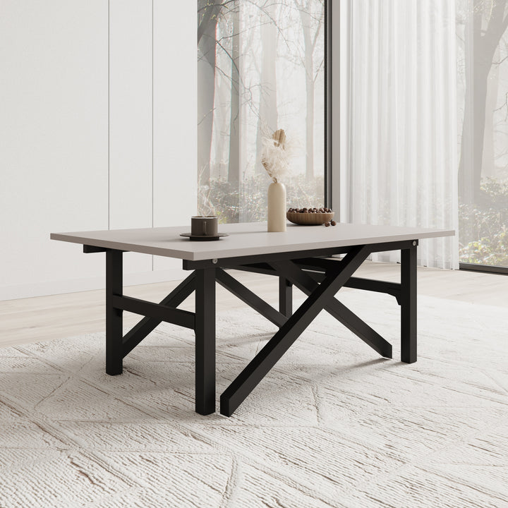Xalir - Salontafel uitschuifbaar tot eettafel - Beige - 100x70x40 cm