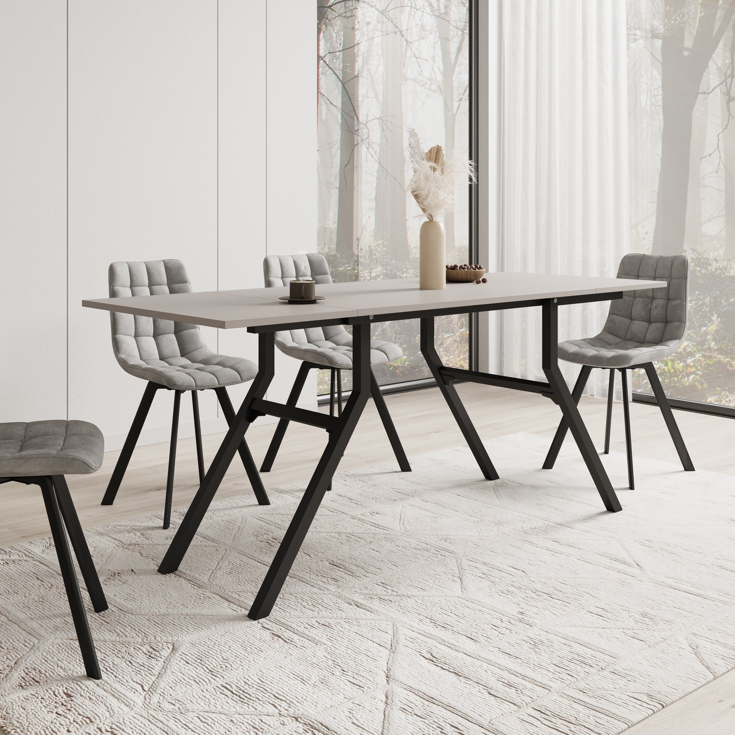 Xalir - Salontafel uitschuifbaar tot eettafel - Beige - 100x70x40 cm