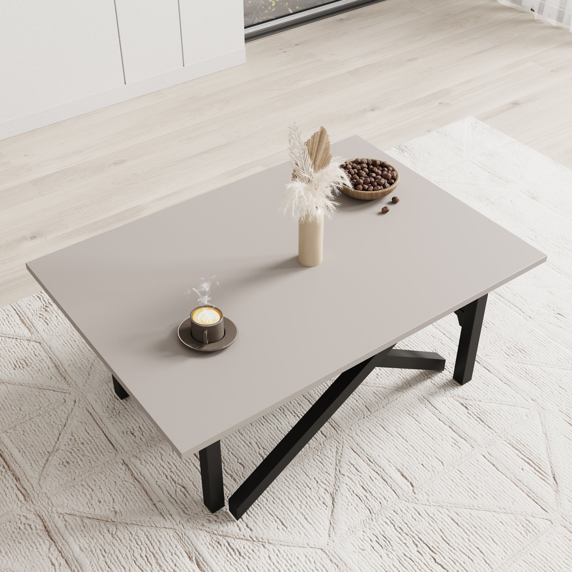 Xalir - Salontafel uitschuifbaar tot eettafel - Beige - 100x70x40 cm