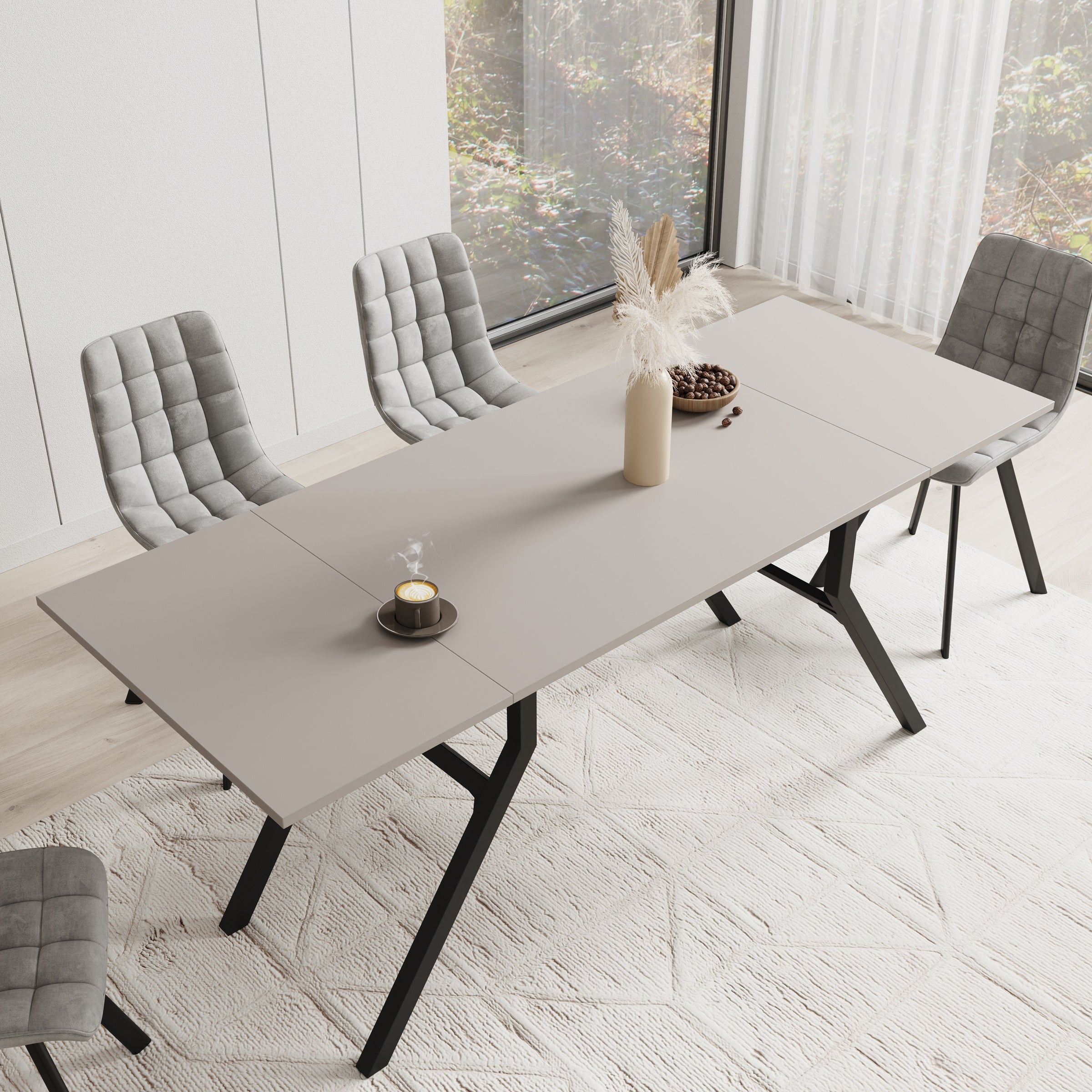 Xalir - Salontafel uitschuifbaar tot eettafel - Beige - 100x70x40 cm