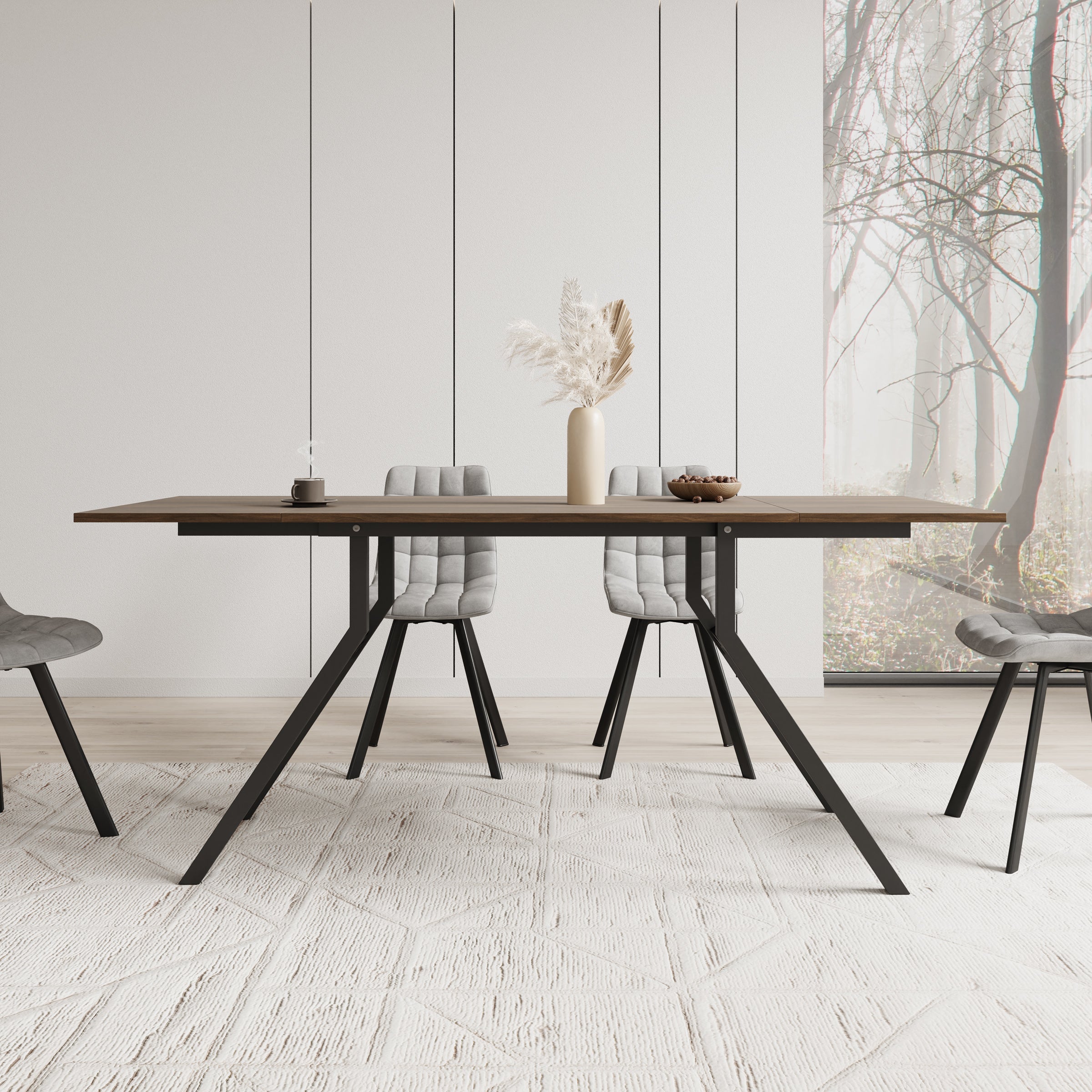 Xalir - Salontafel uitschuifbaar tot eettafel - Donker eiken - 100x70x40 cm
