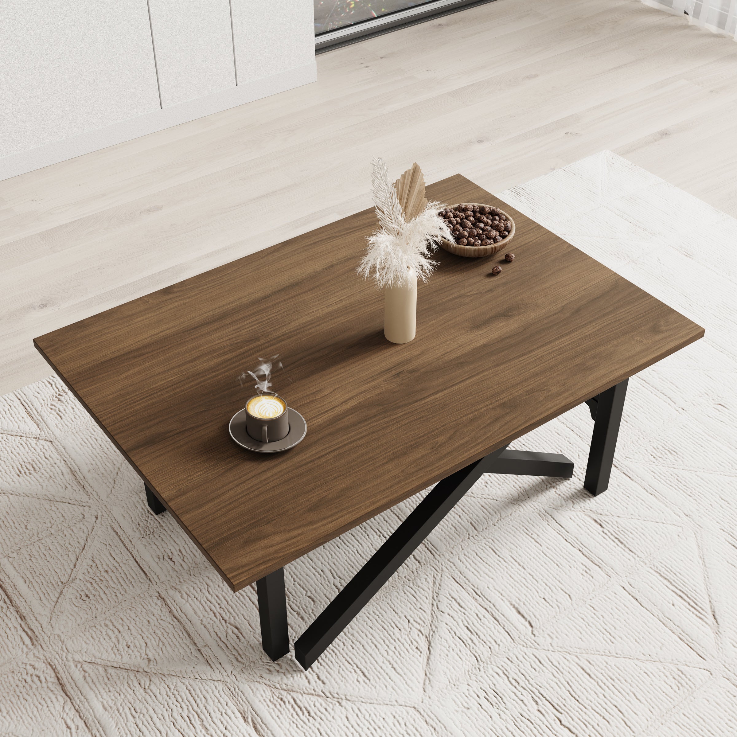 Xalir - Salontafel uitschuifbaar tot eettafel - Donker eiken - 100x70x40 cm