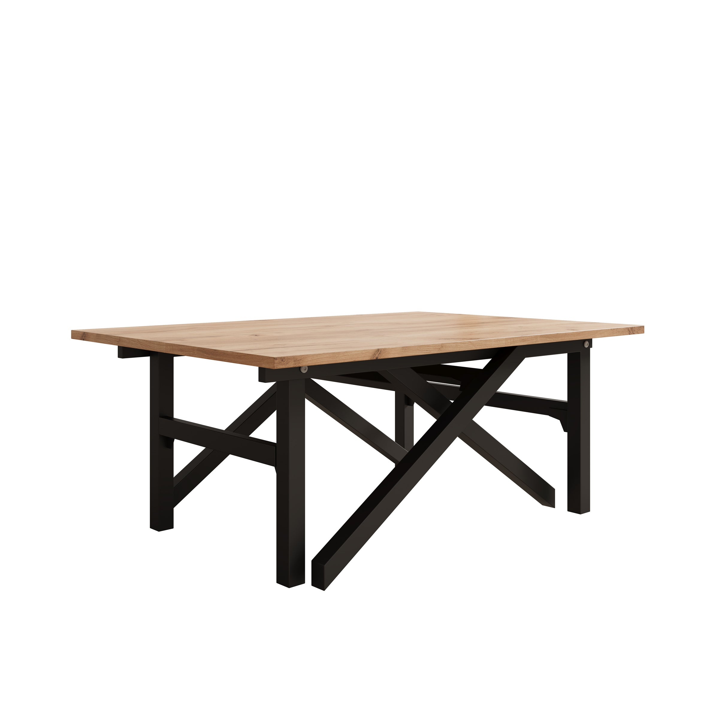Xalir - Salontafel uitschuifbaar tot eettafel - Eikenpatroon - 100x70x40 cm