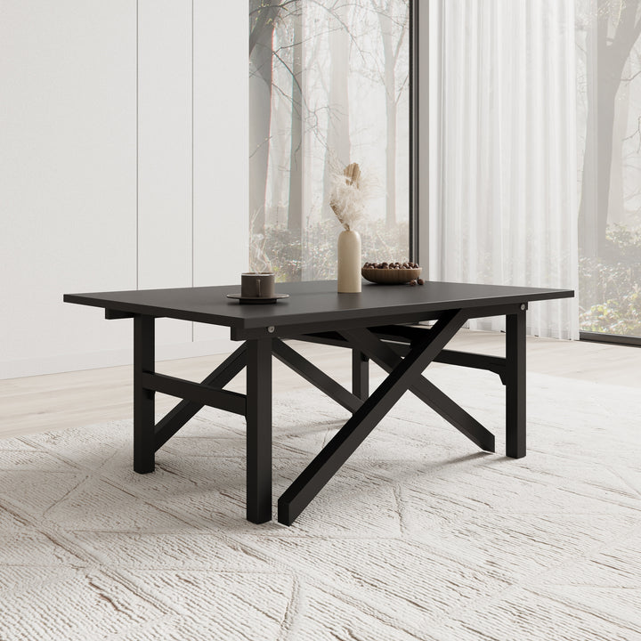 Xalir - Salontafel uitschuifbaar tot eettafel - Zwart  - 100x70x40 cm