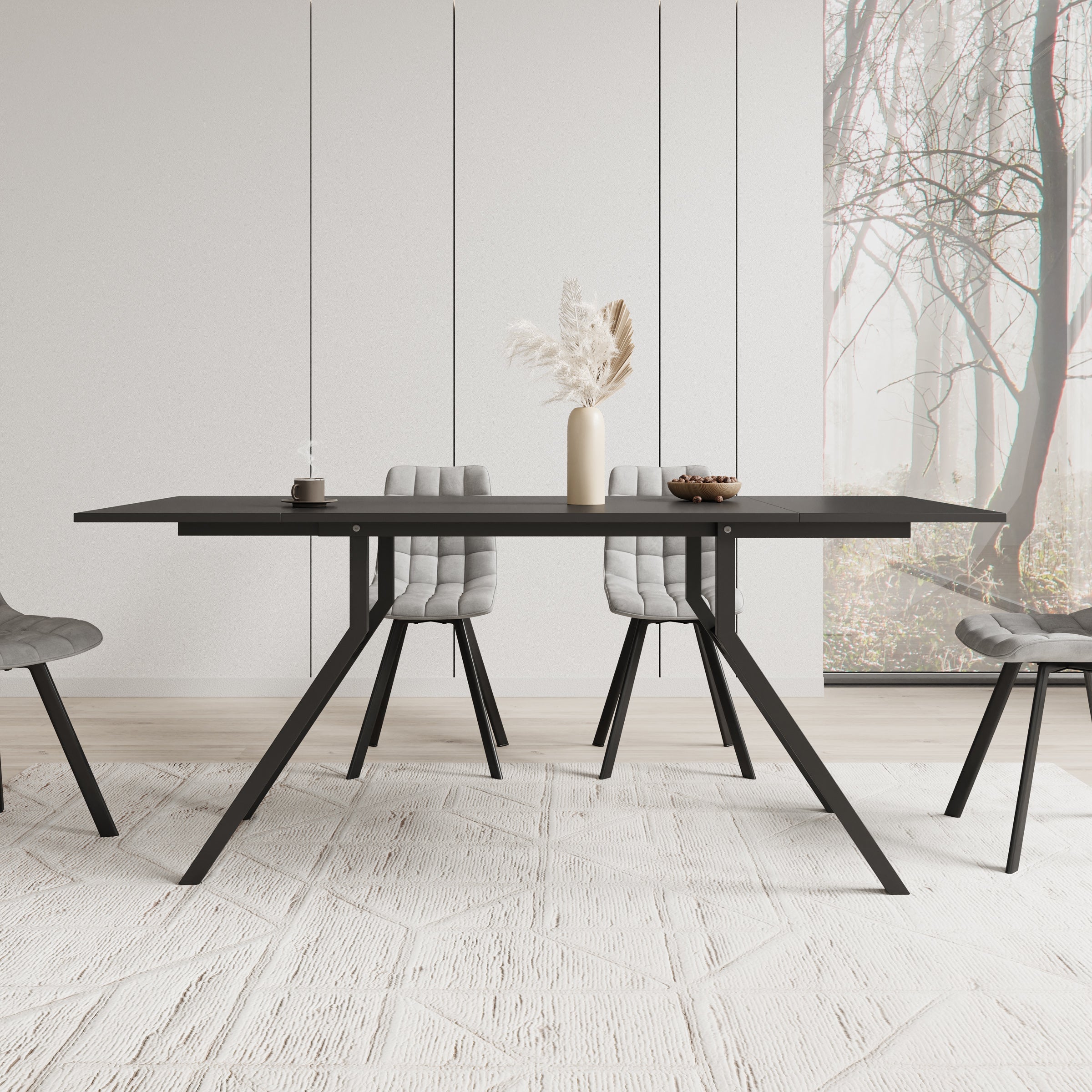 Xalir - Salontafel uitschuifbaar tot eettafel - Zwart  - 100x70x40 cm