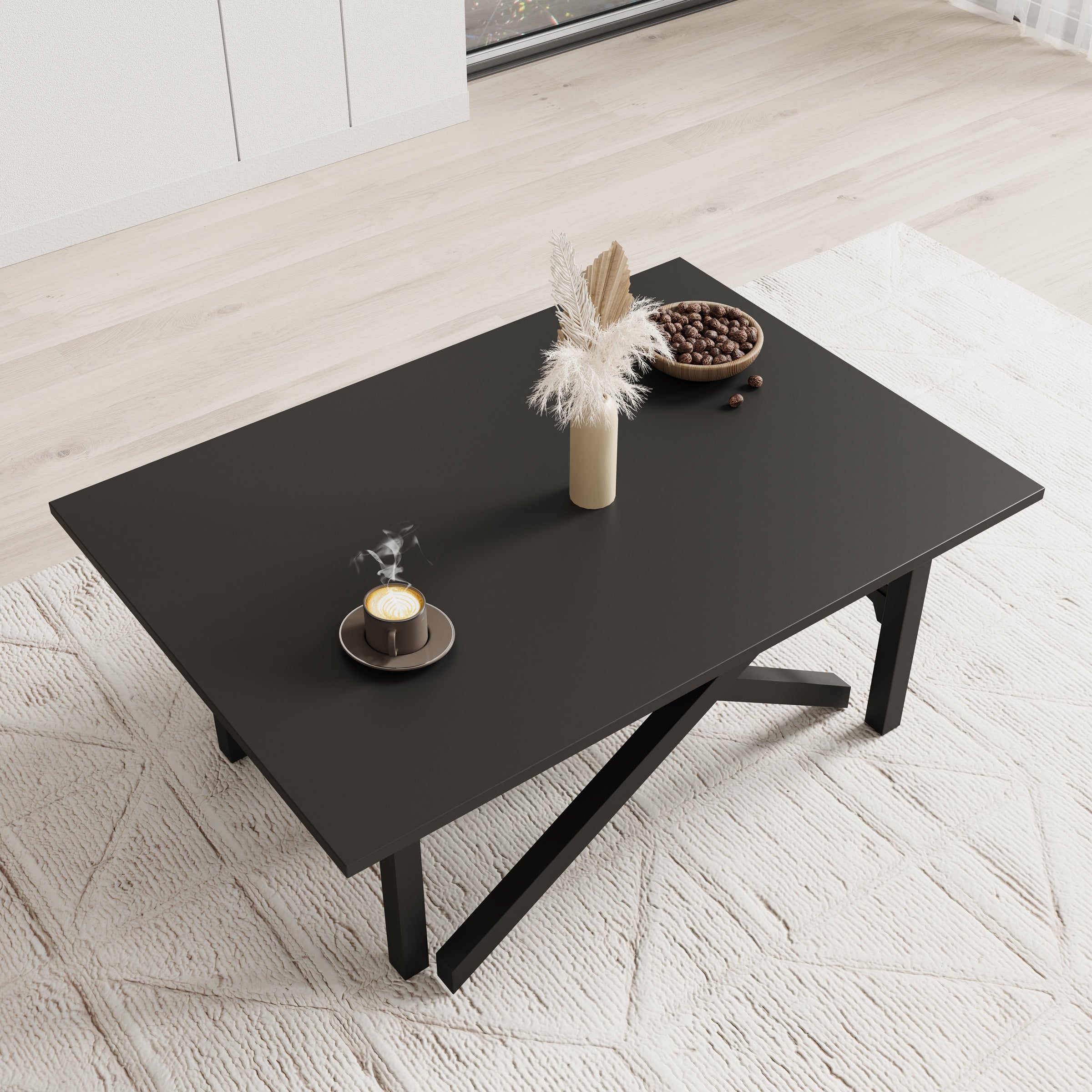 Xalir - Salontafel uitschuifbaar tot eettafel - Zwart  - 100x70x40 cm