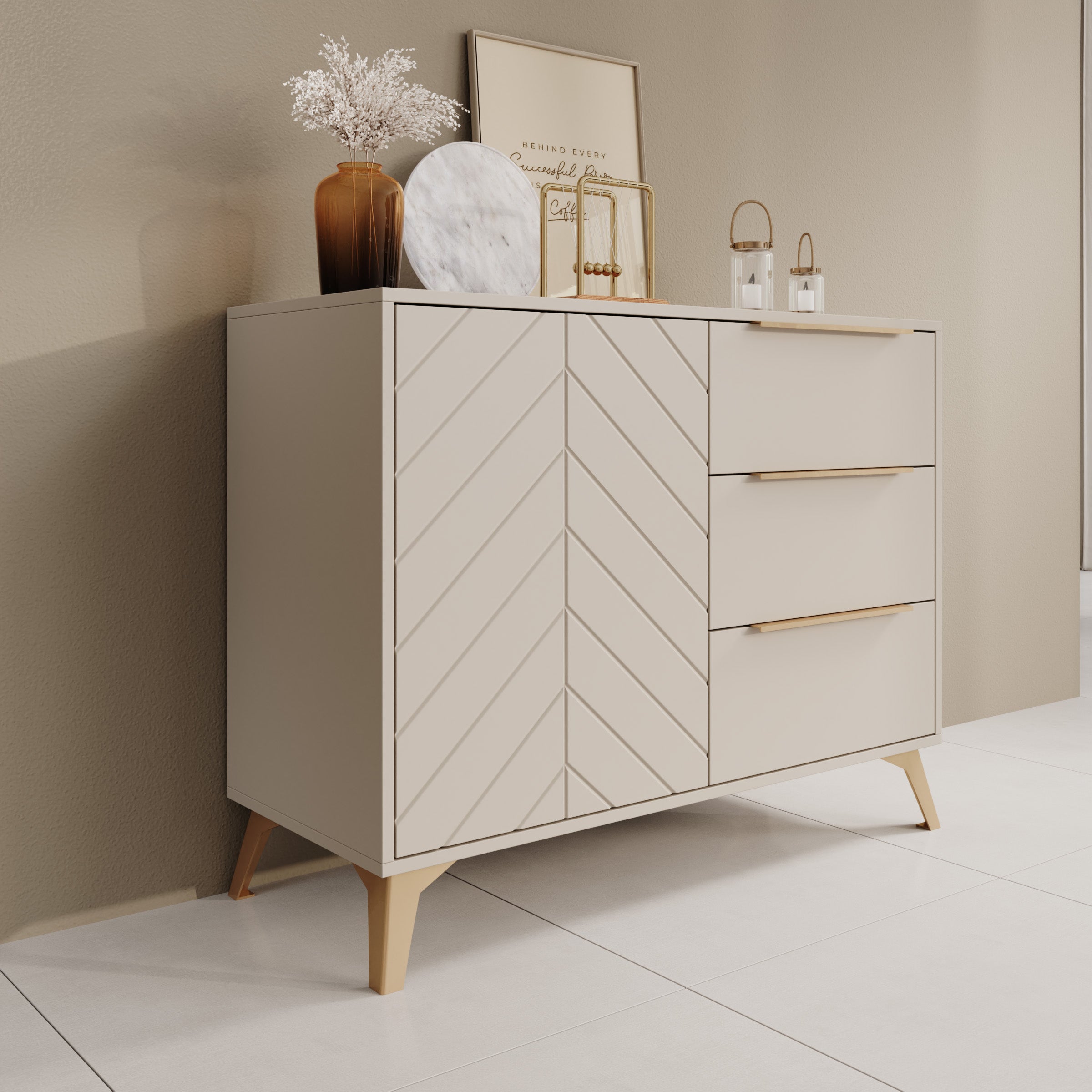 Xiano - Dressoir - Beige - 104x40x80 cm