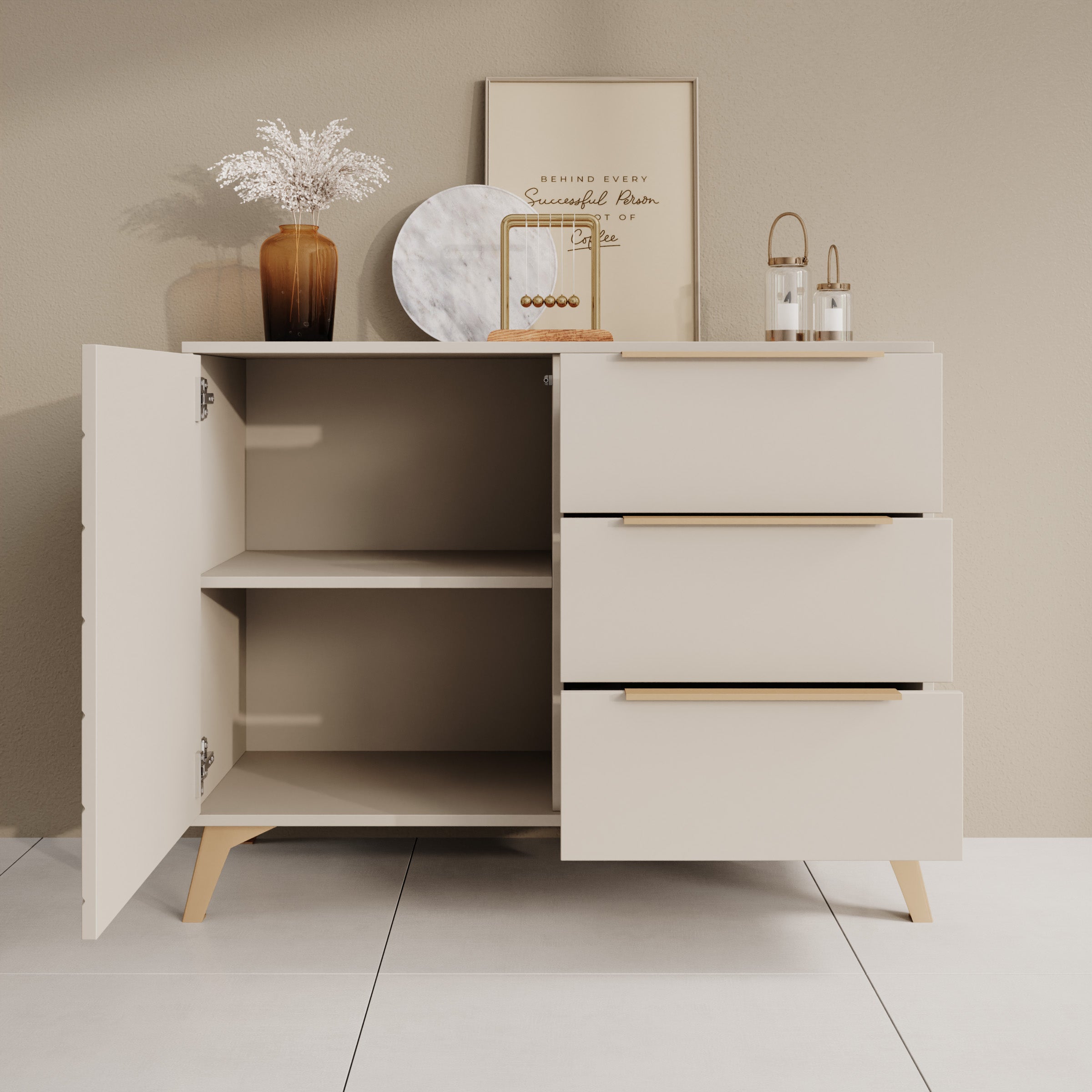 Xiano - Dressoir - Beige - 104x40x80 cm