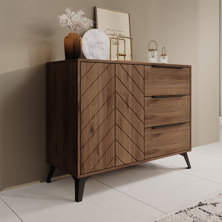 Xiano - Dressoir - Donker eikenpatroon - 104x40x80 cm