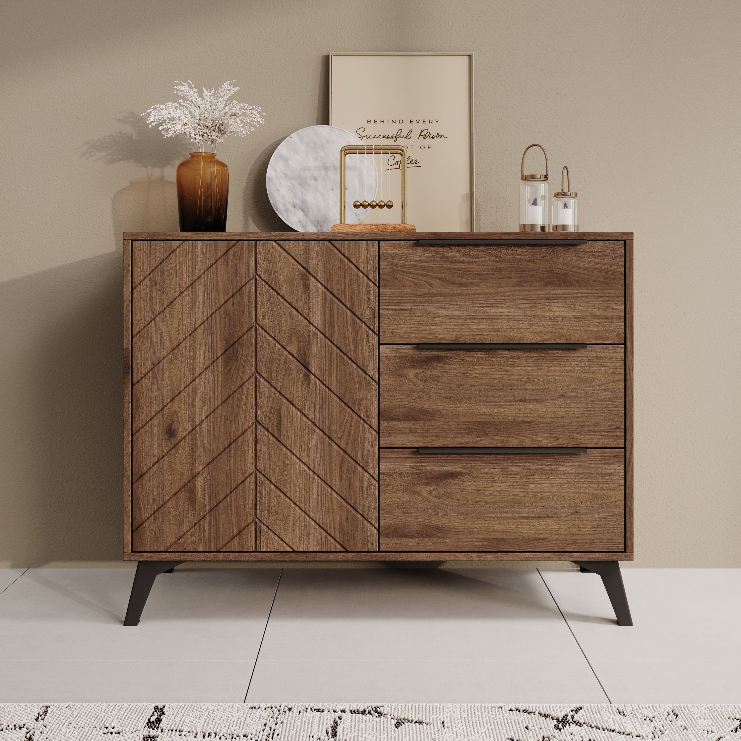Xiano - Dressoir - Donker eikenpatroon - 104x40x80 cm