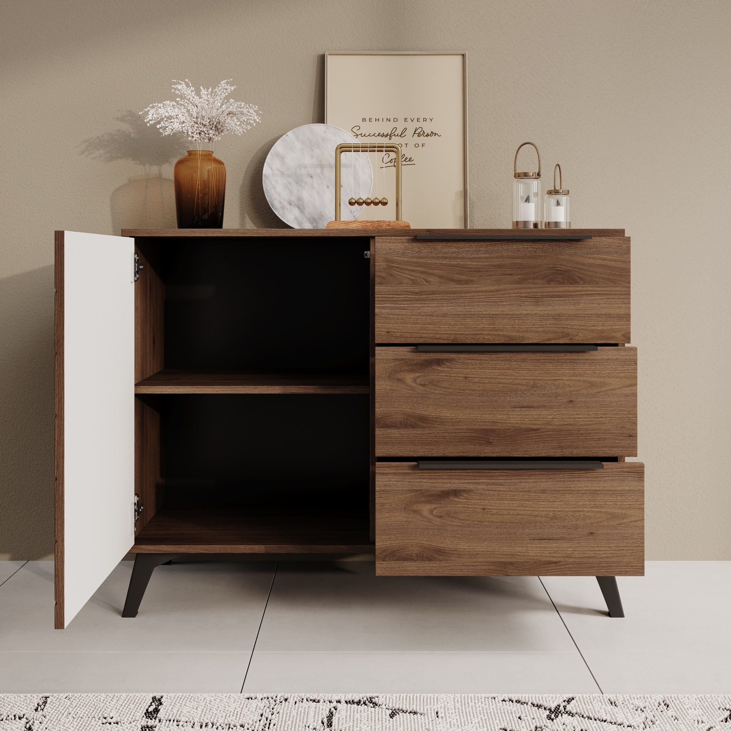 Xiano - Dressoir - Donker eikenpatroon - 104x40x80 cm