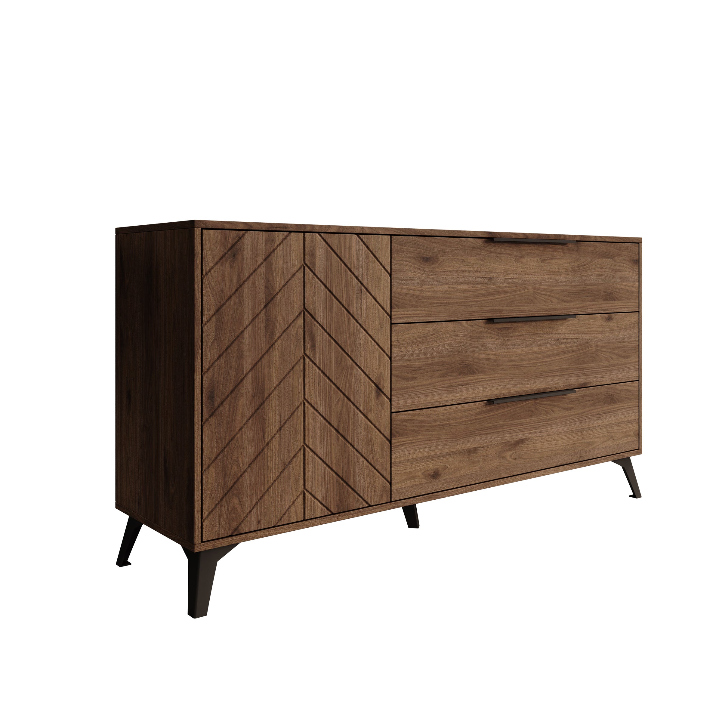 Xiano - Dressoir - Donker eikenpatroon - 154x40x80 cm