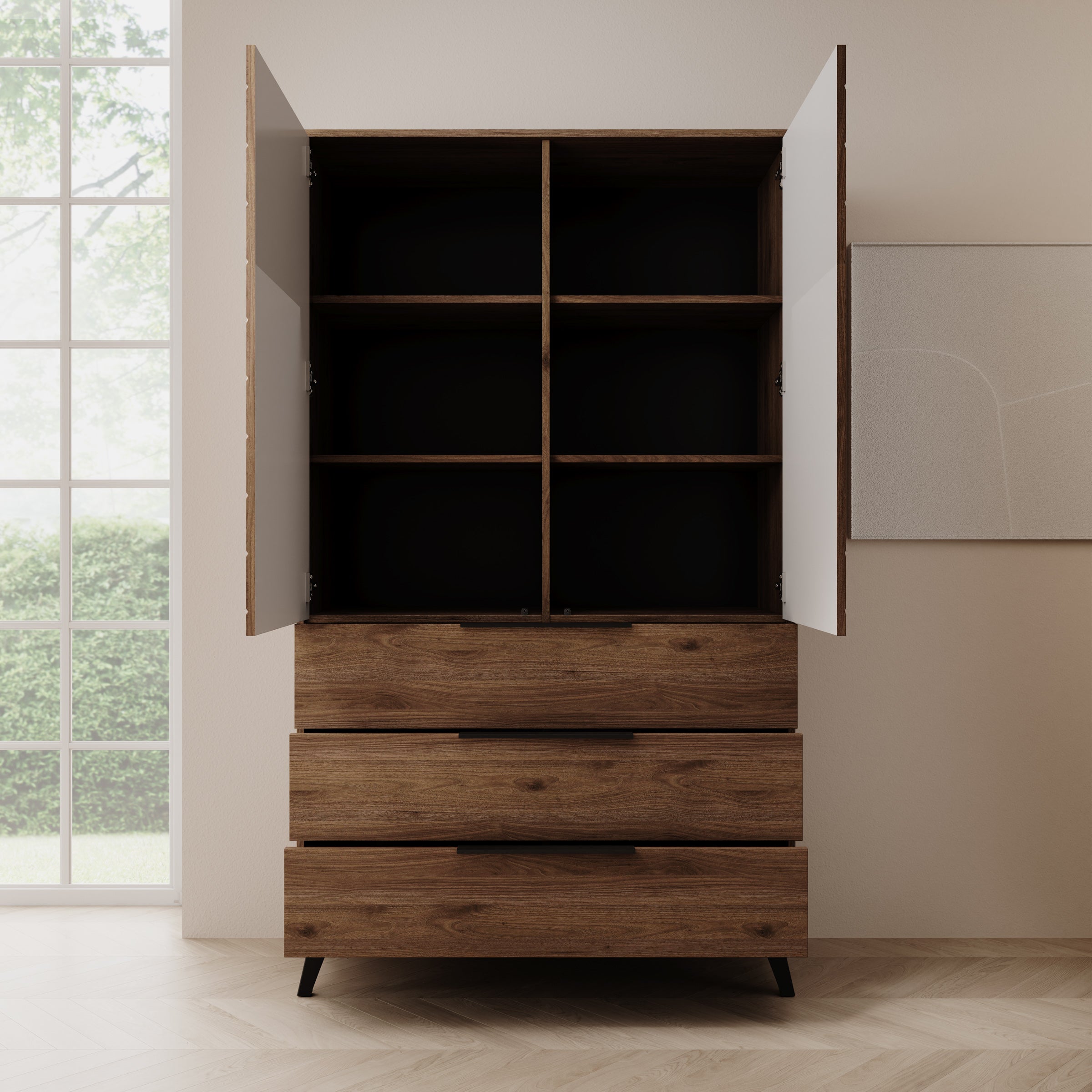 Xiano - Kledingkast 2 deurs - Donker eikenpatroon - 104x40x180 cm