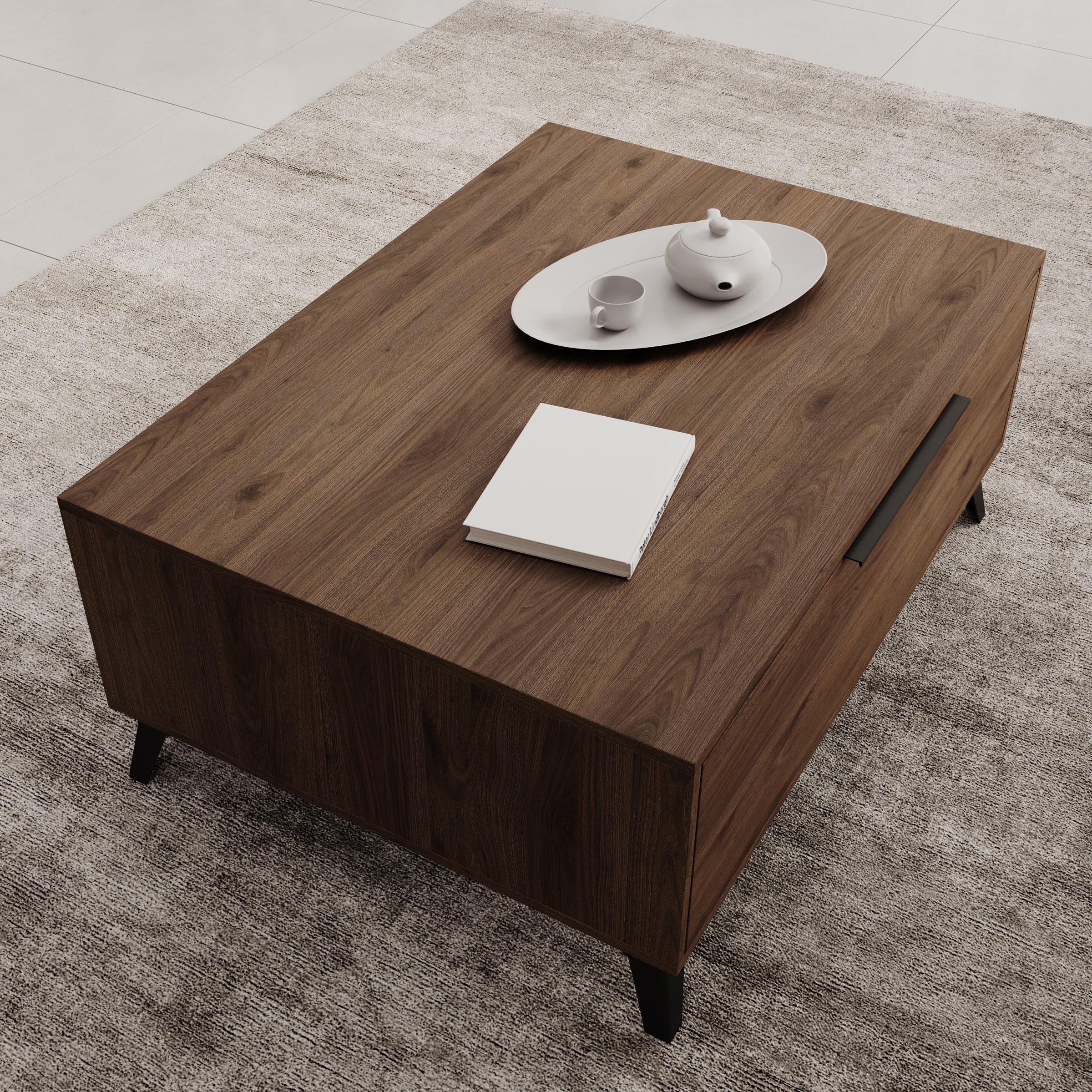 Xiano - Salontafel - Donker eikenpatroon - 104x75x45 cm