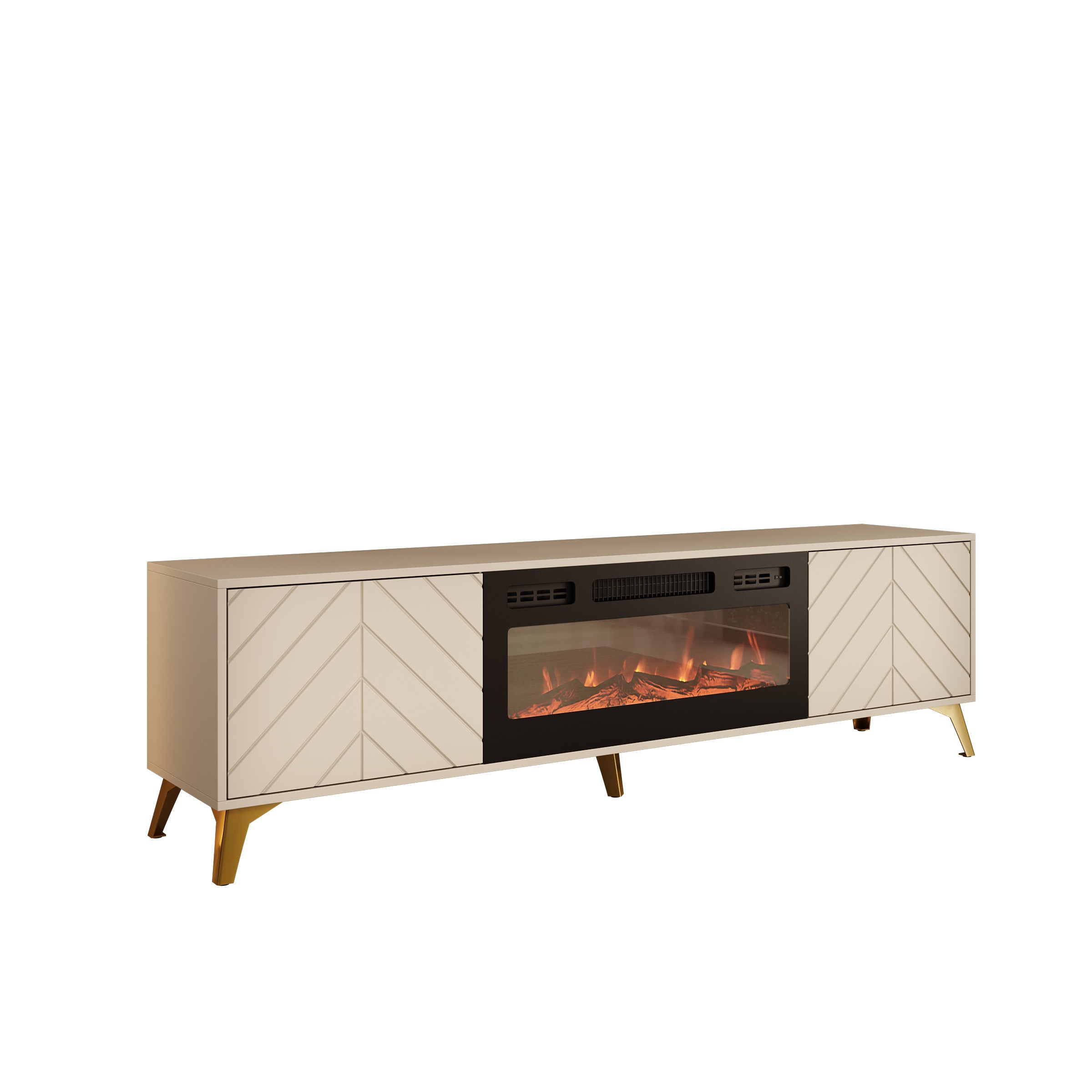 Xiano - TV-Meubel met sfeerhaard - Beige - 184x40x53 cm