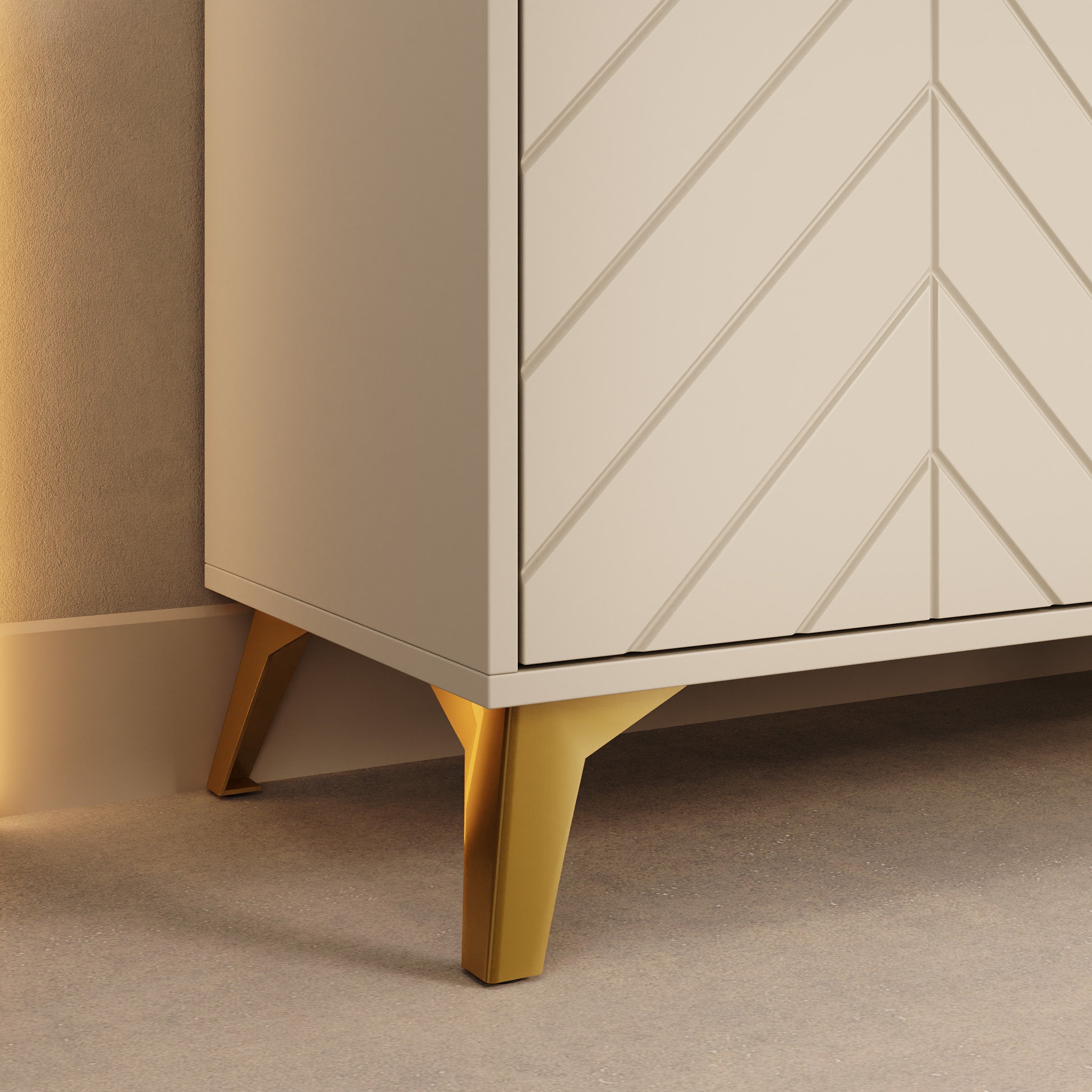 Xiano - TV-Meubel met sfeerhaard - Beige - 184x40x53 cm