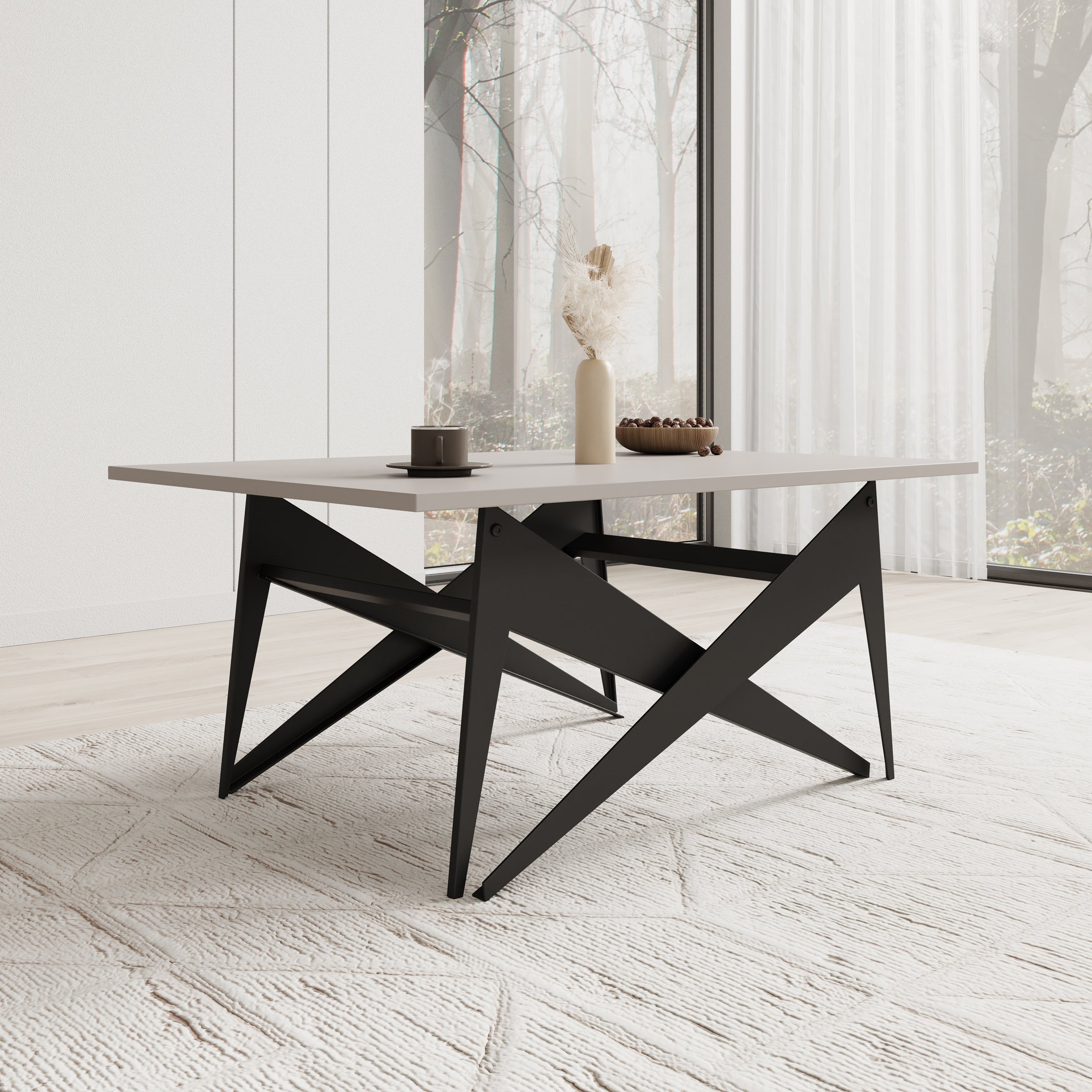 Xyra - Salontafel uitschuifbaar tot eettafel - Beige - 90x70x45 cm