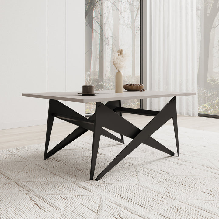 Xyra - Salontafel uitschuifbaar tot eettafel - Beige - 90x70x45 cm