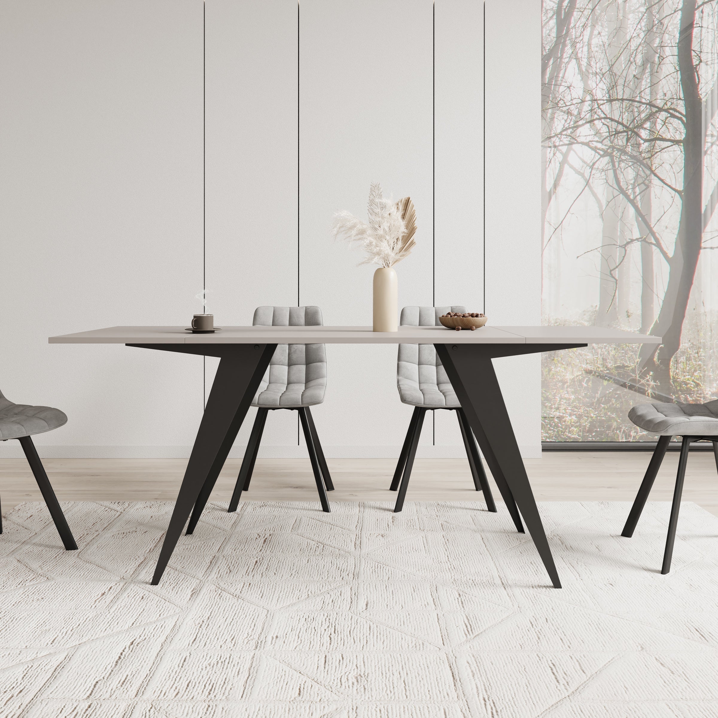 Xyra - Salontafel uitschuifbaar tot eettafel - Beige - 90x70x45 cm
