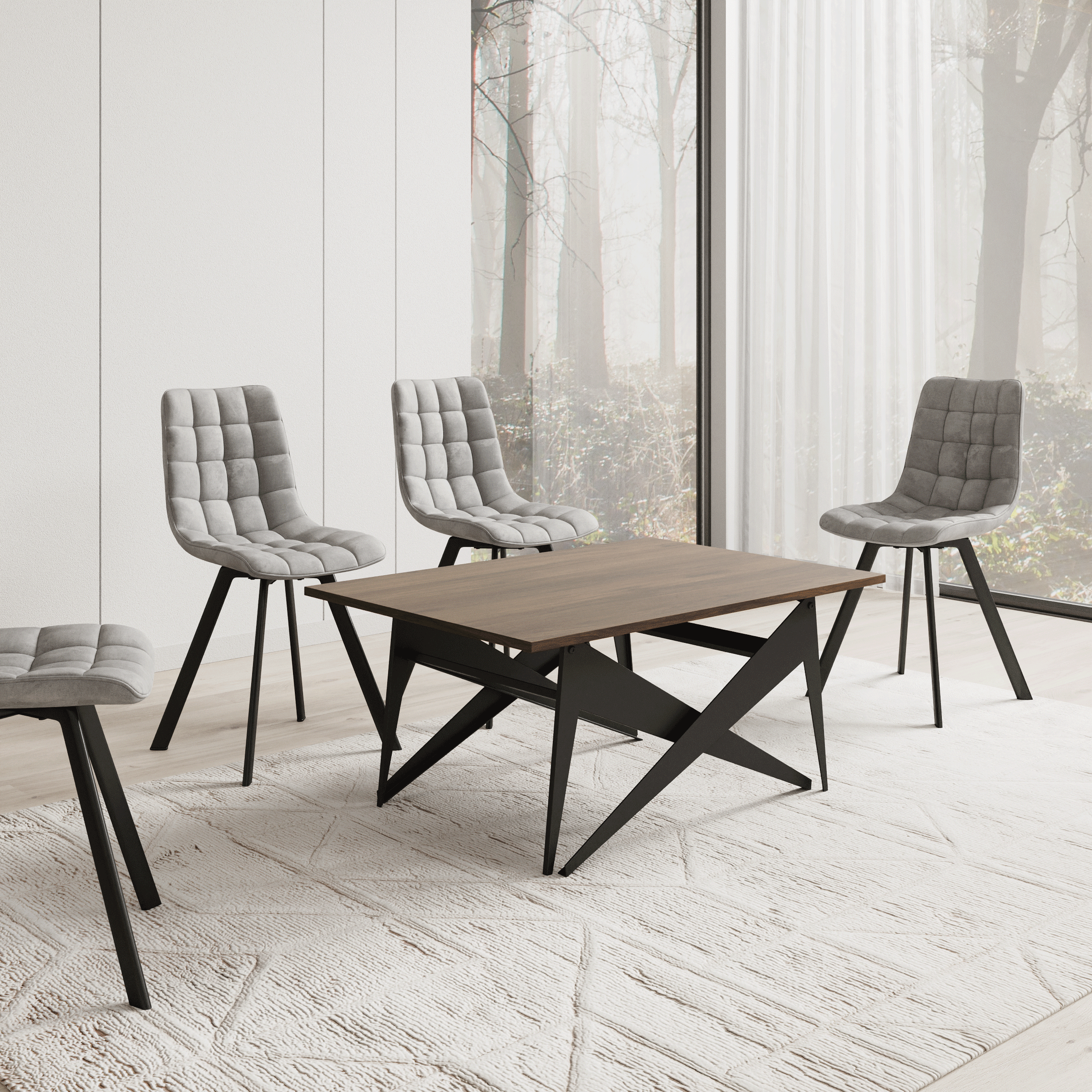 Xyra - Salontafel uitschuifbaar tot eettafel - Donker eikenpatroon - 90x70x45 cm