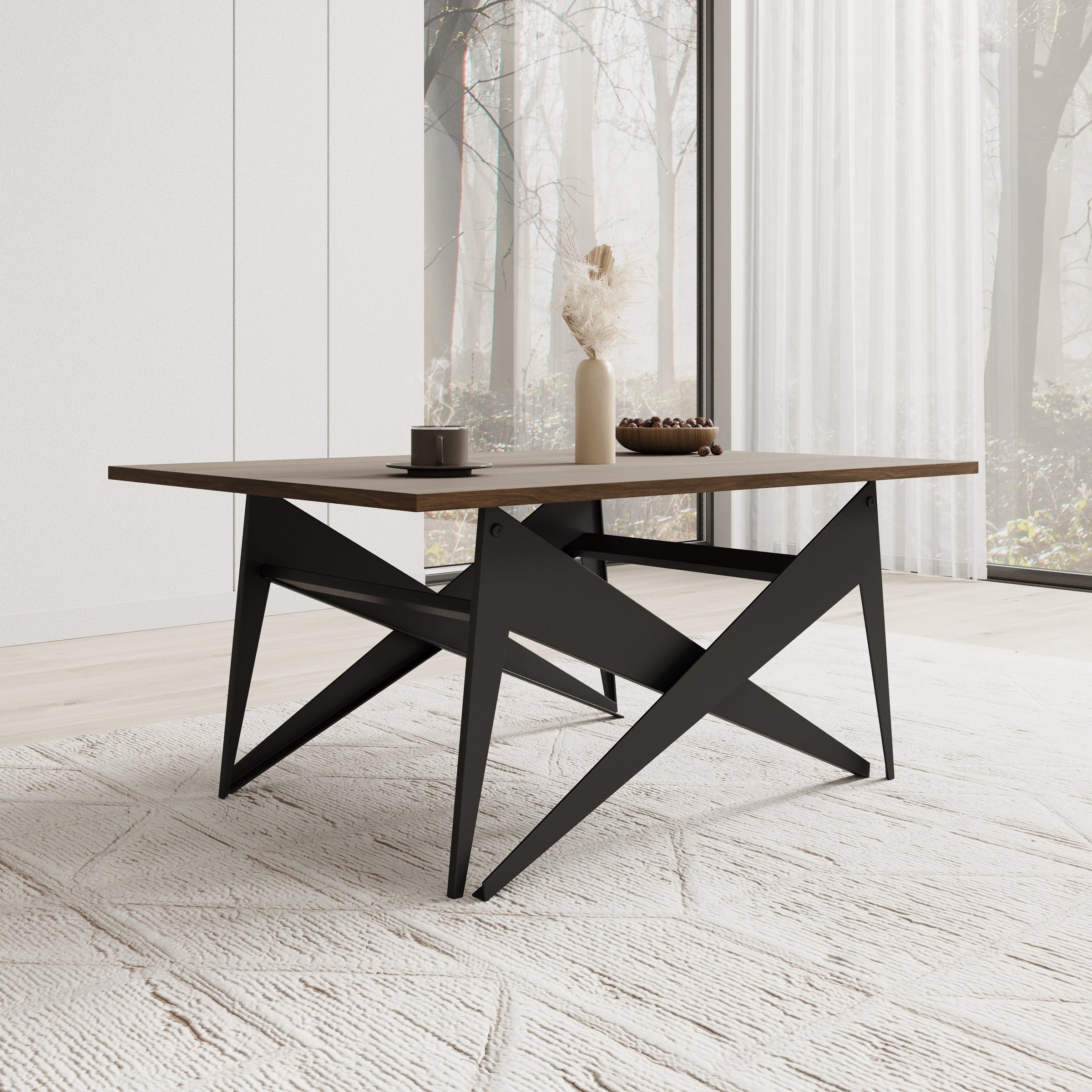 Xyra - Salontafel uitschuifbaar tot eettafel - Donker eikenpatroon - 90x70x45 cm