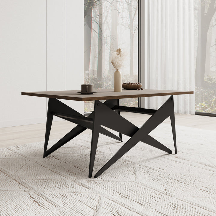 Xyra - Salontafel uitschuifbaar tot eettafel - Donker eikenpatroon - 90x70x45 cm