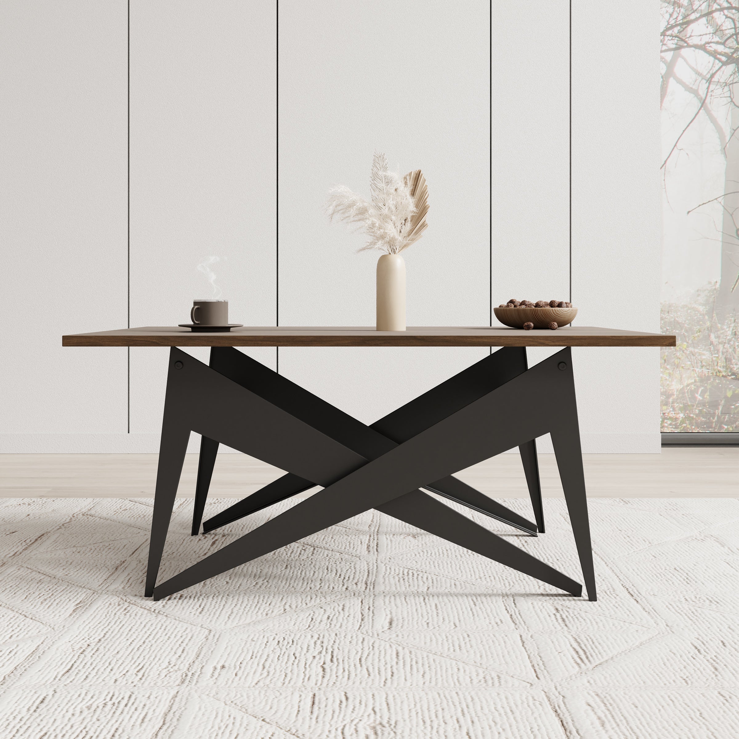 Xyra - Salontafel uitschuifbaar tot eettafel - Donker eikenpatroon - 90x70x45 cm