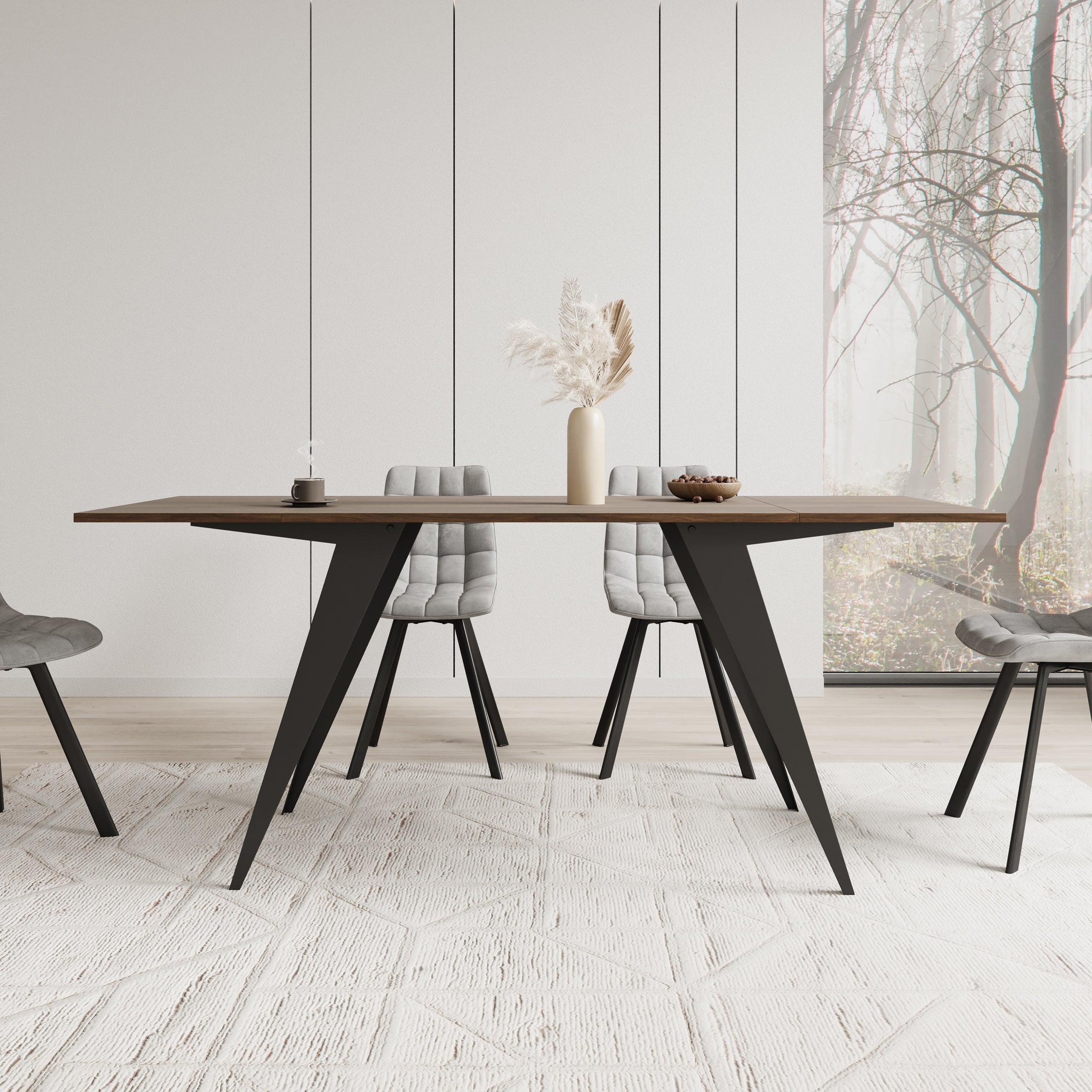 Xyra - Salontafel uitschuifbaar tot eettafel - Donker eikenpatroon - 90x70x45 cm