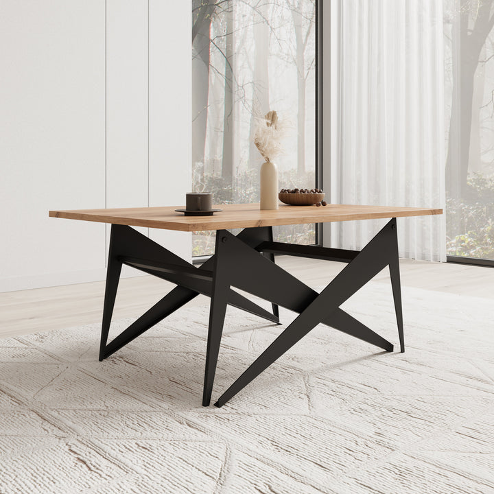 Xyra - Salontafel uitschuifbaar tot eettafel - Eikenpatroon - 90x70x45 cm