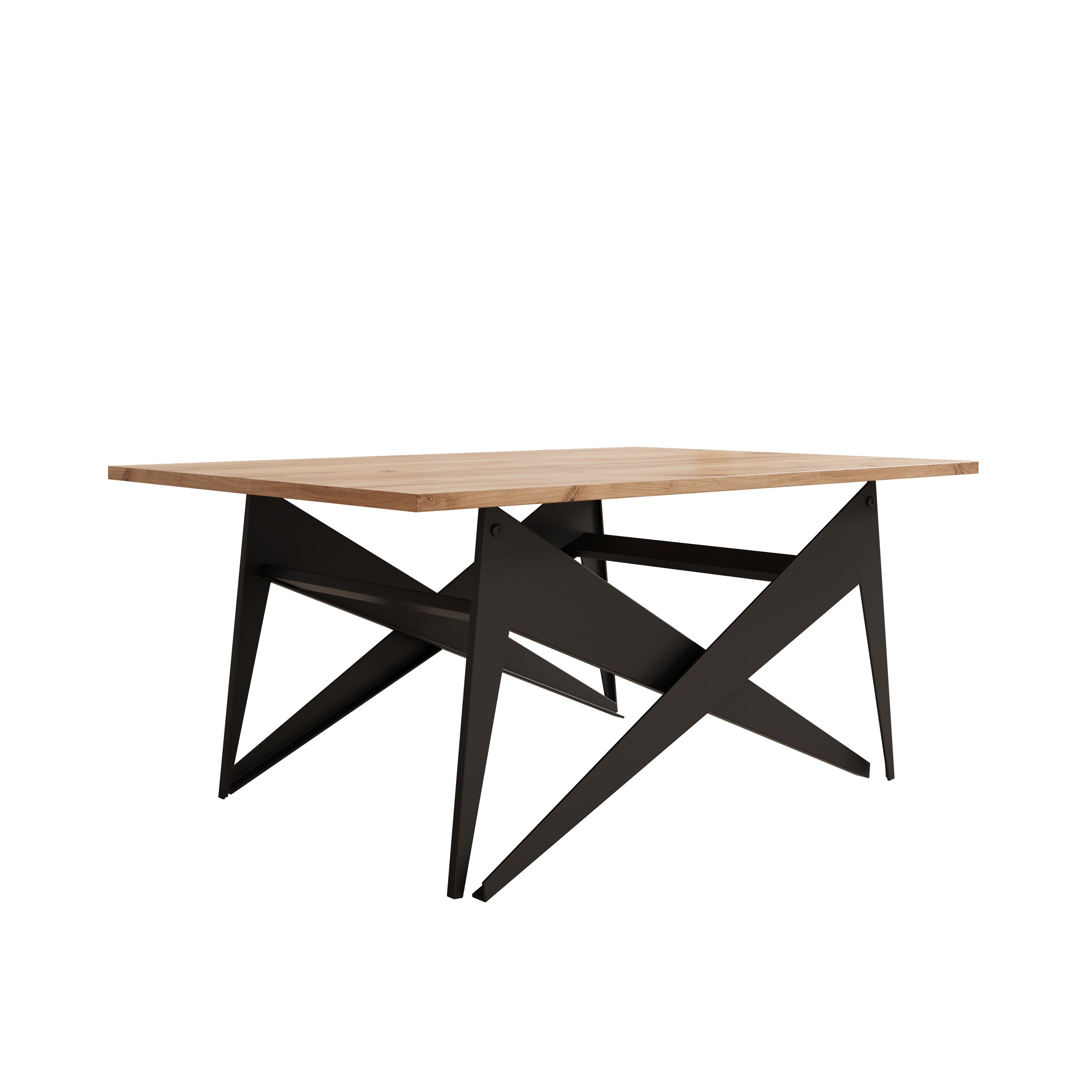 Xyra - Salontafel uitschuifbaar tot eettafel - Eikenpatroon - 90x70x45 cm