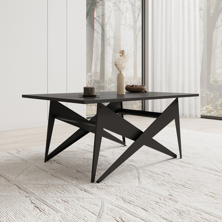 Xyra - Salontafel uitschuifbaar tot eettafel - Zwart - 90x70x45 cm