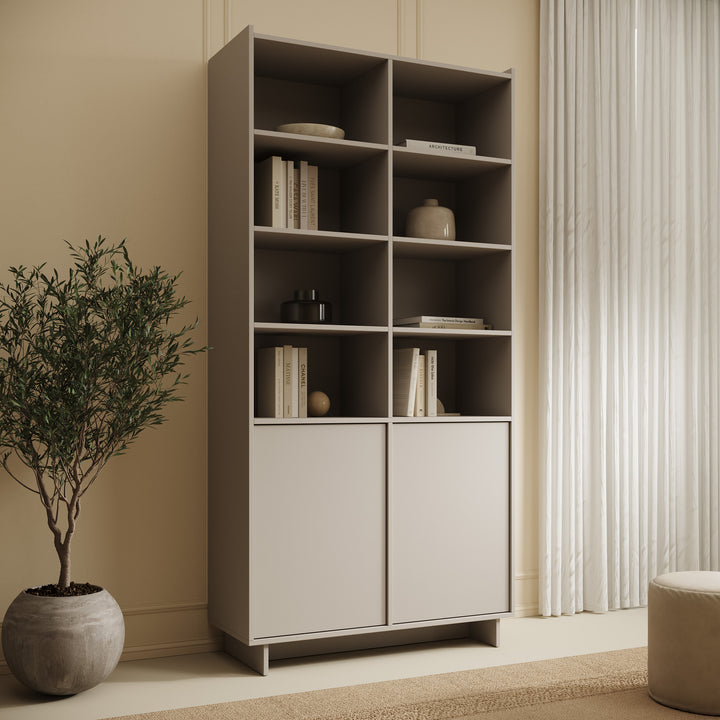 Yarrow - Boekenkast - Beige - 98x39x201 cm