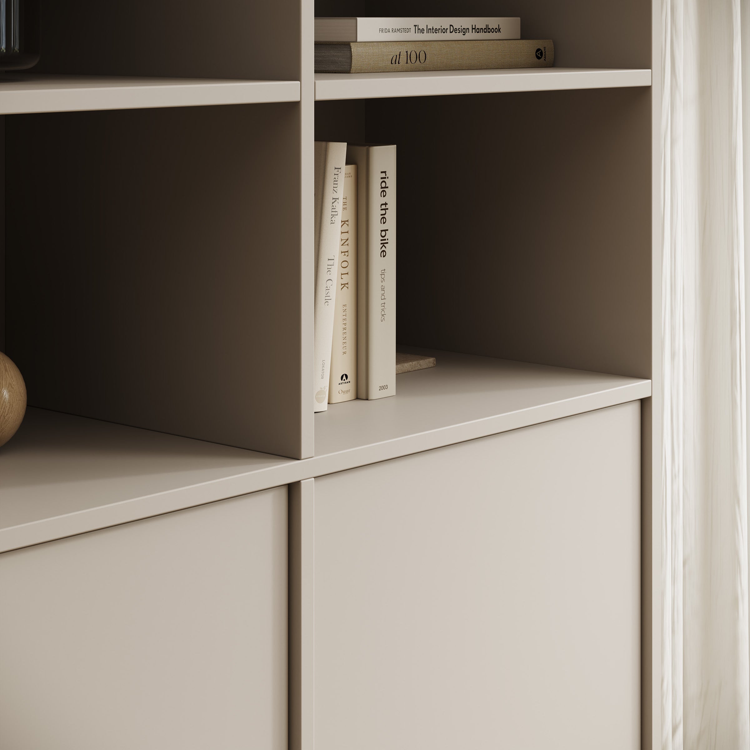 Yarrow - Boekenkast - Beige - 98x39x201 cm