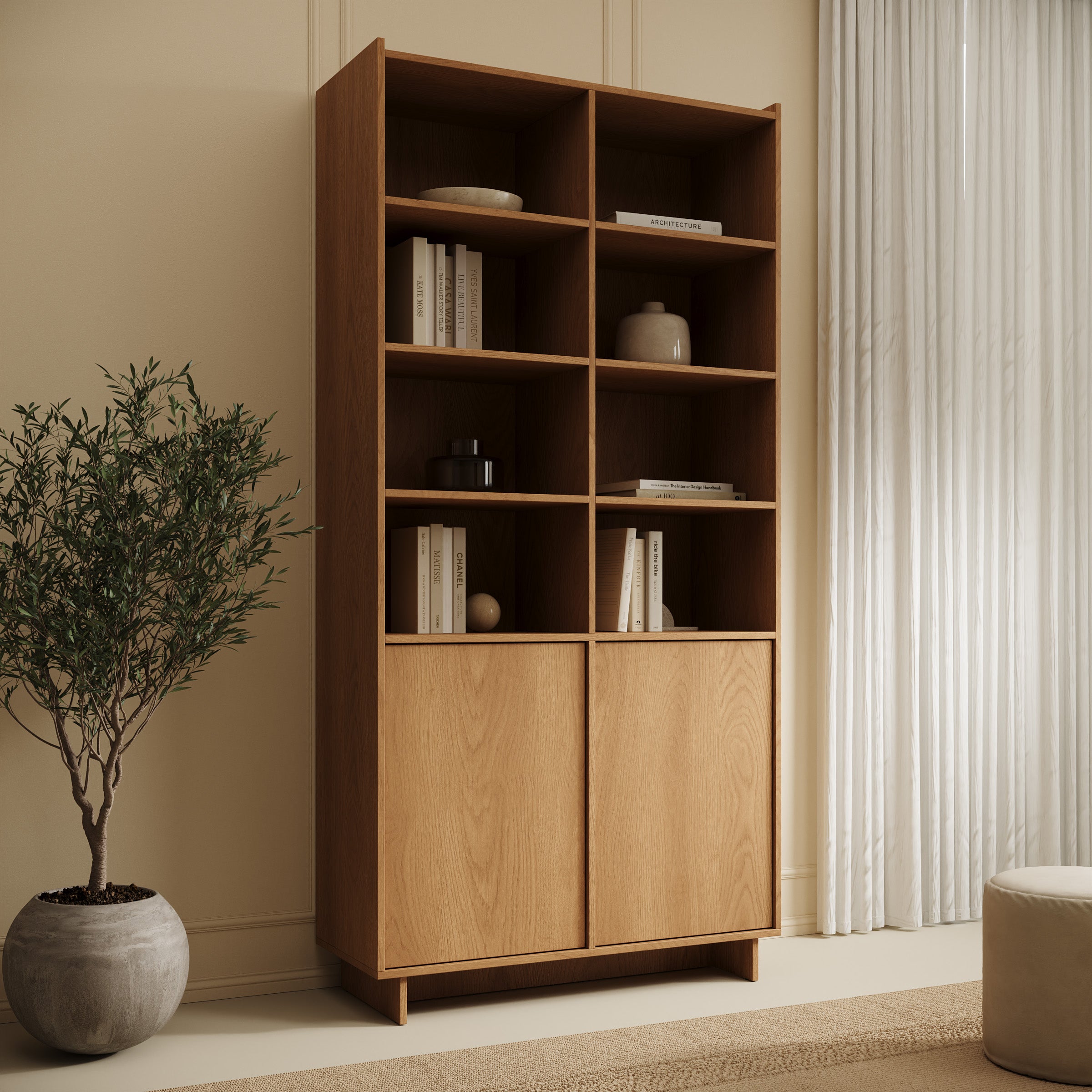 Yarrow - Boekenkast - Eikenpatroon - 98x39x201 cm