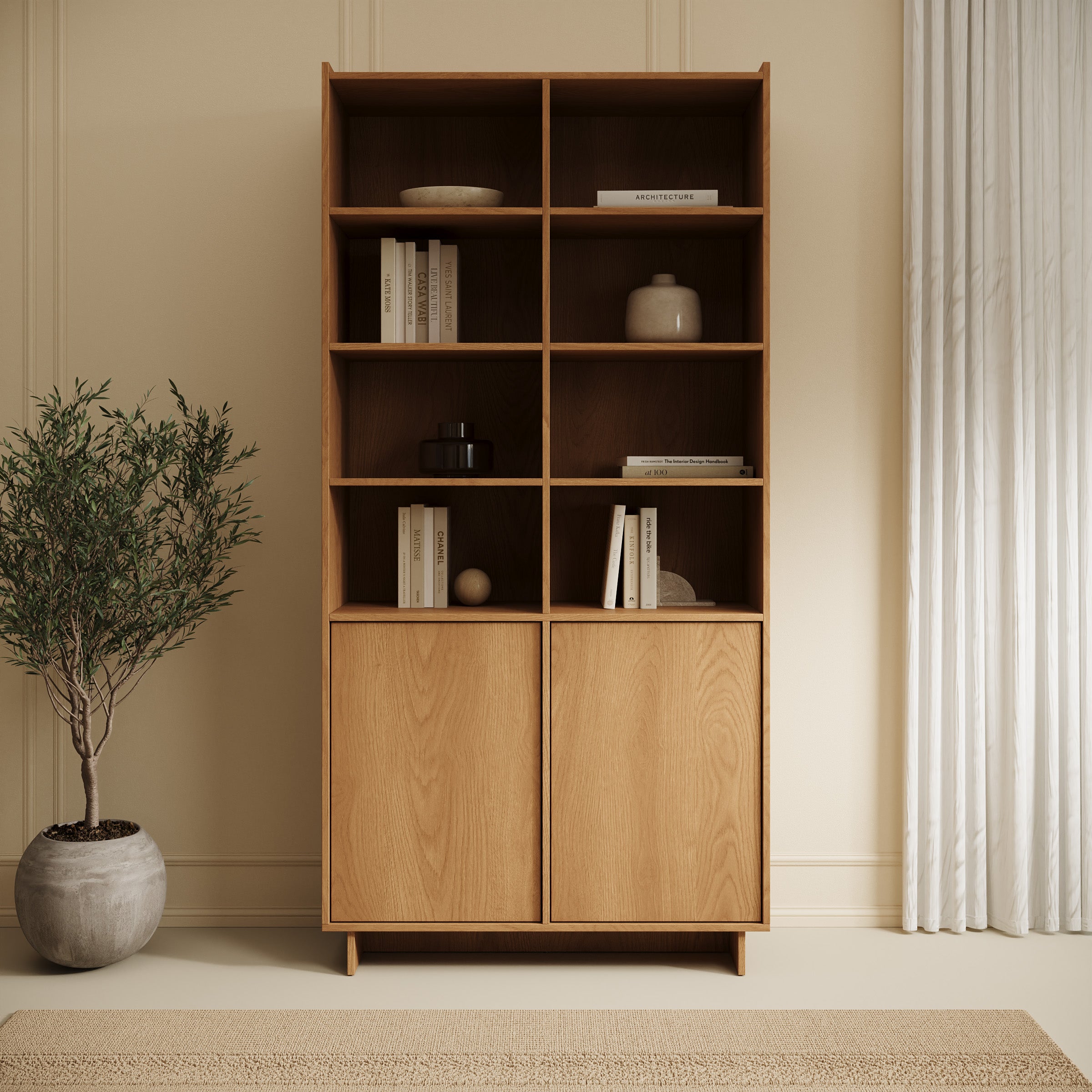 Yarrow - Boekenkast - Eikenpatroon - 98x39x201 cm