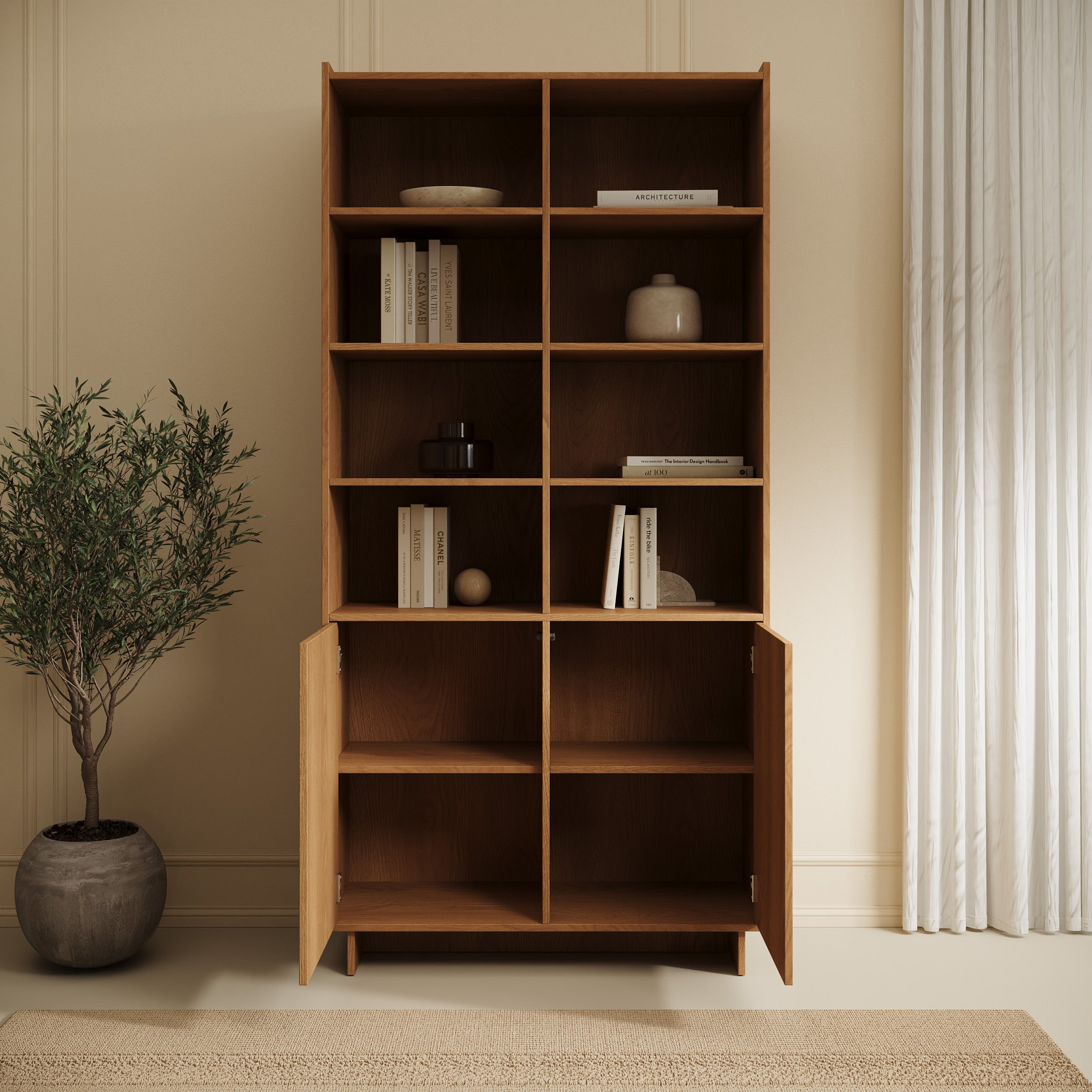 Yarrow - Boekenkast - Eikenpatroon - 98x39x201 cm