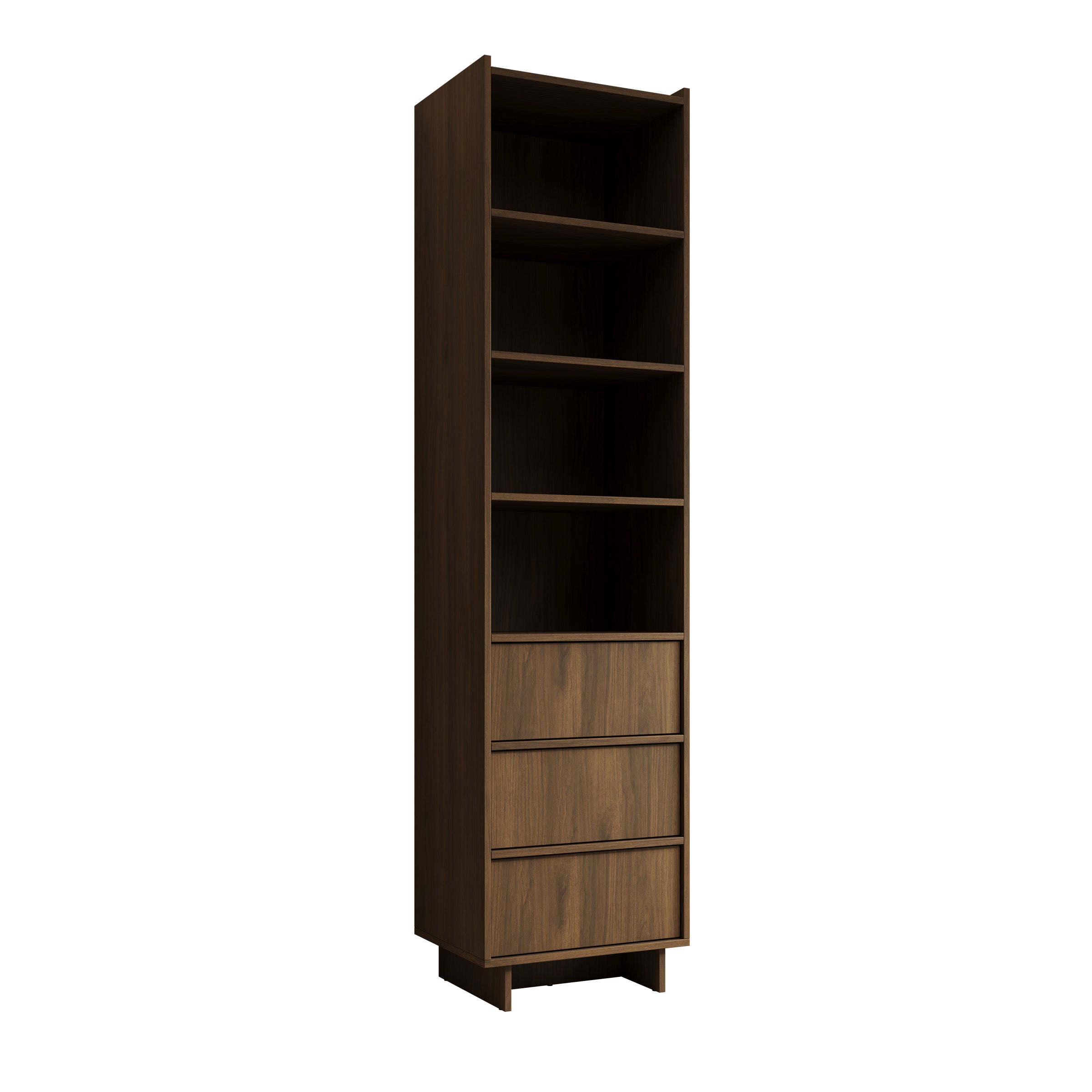 Yarrow - Boekenkast - Walnootpatroon - 50x39x201 cm
