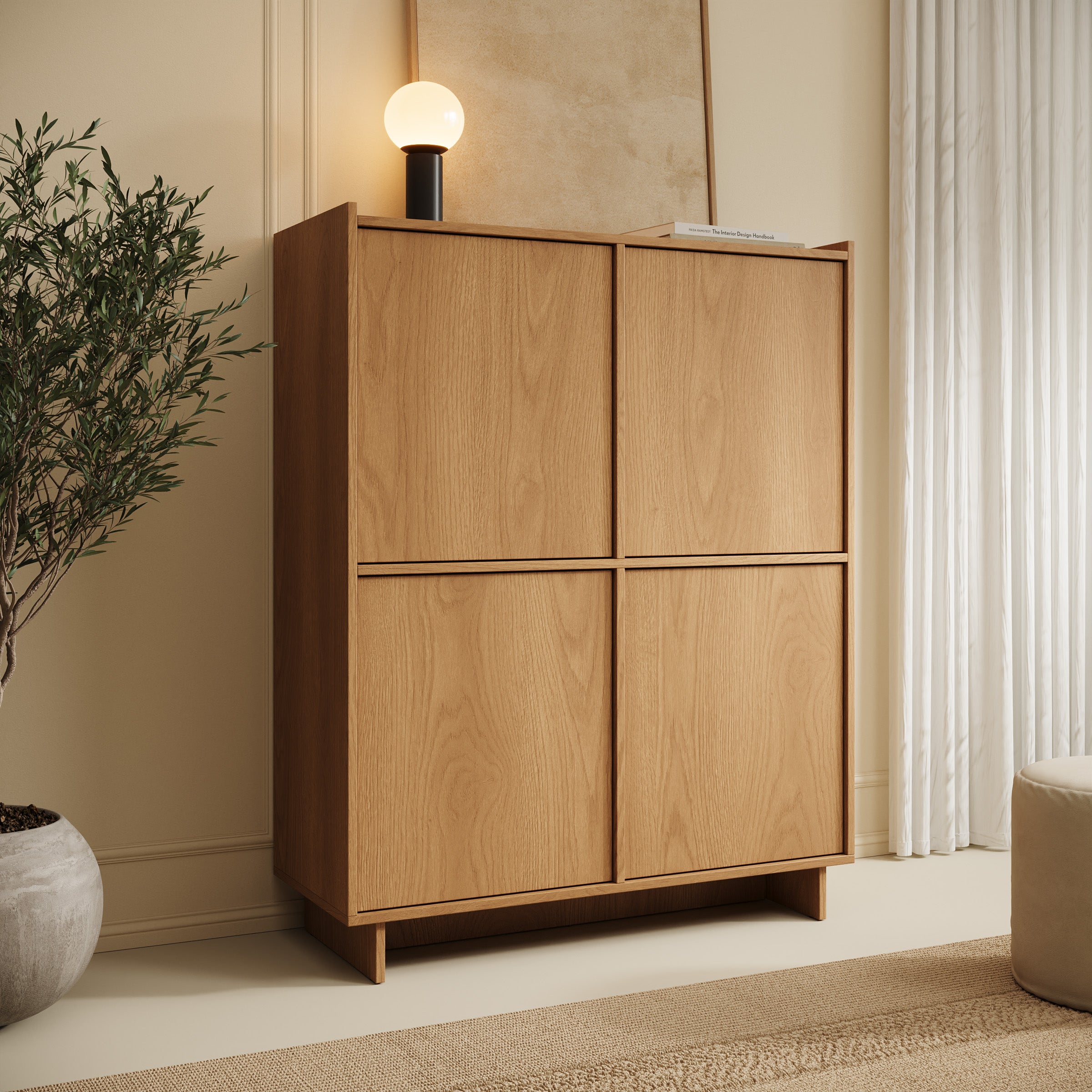 Yarrow - Dressoir - Eikenpatroon - 98x39x124 cm