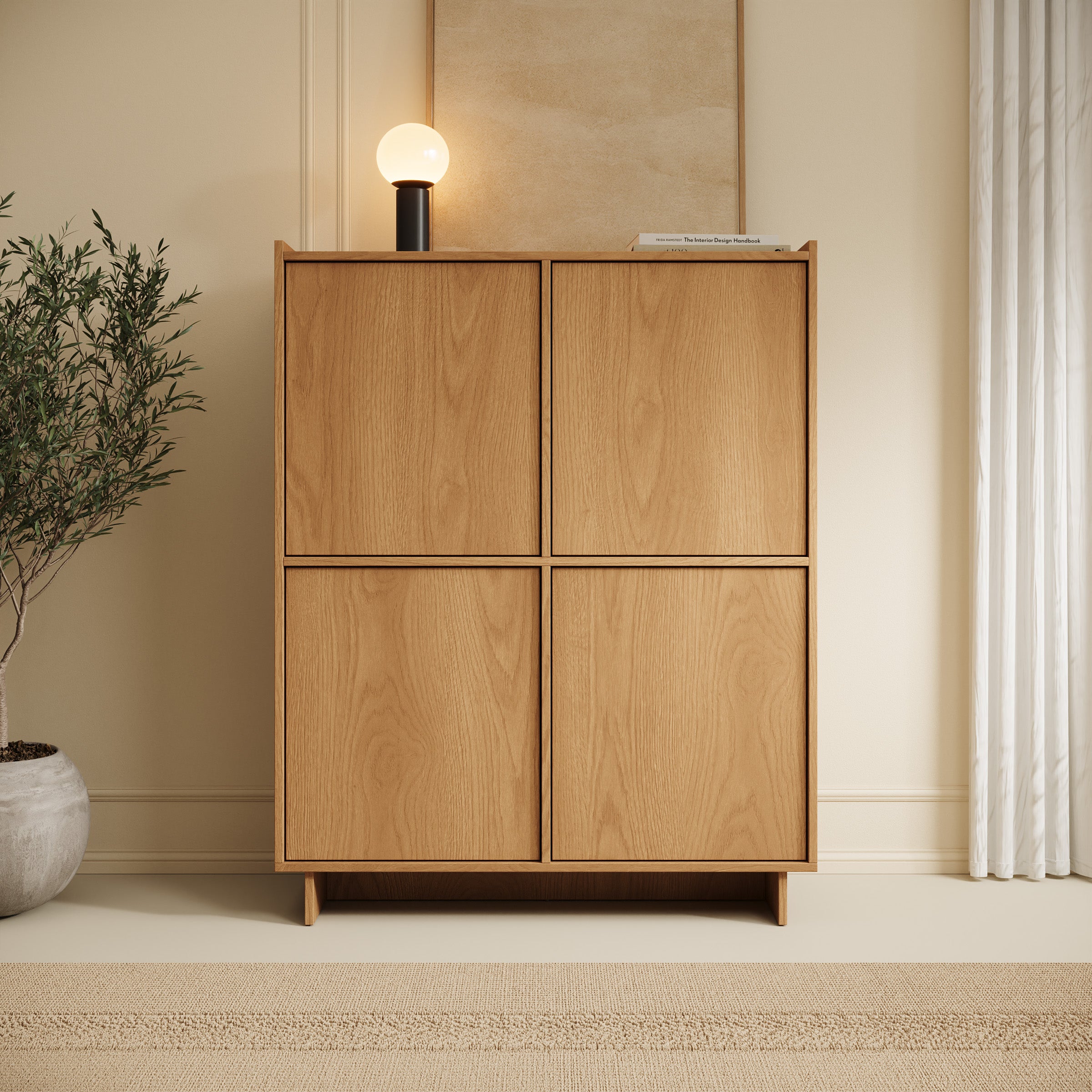 Yarrow - Dressoir - Eikenpatroon - 98x39x124 cm