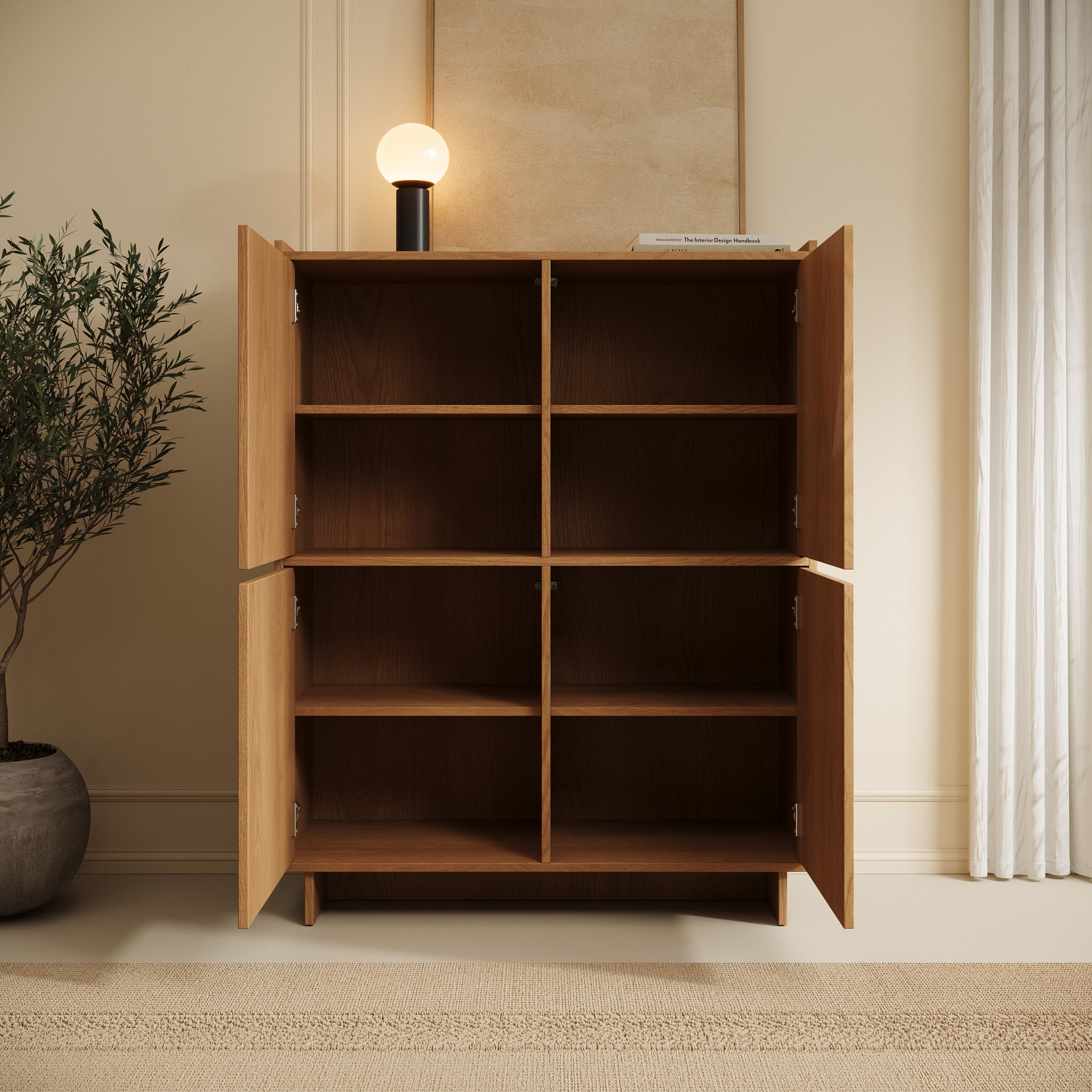 Yarrow - Dressoir - Eikenpatroon - 98x39x124 cm